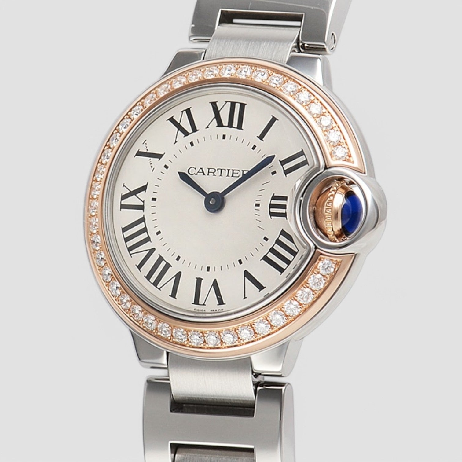 Ballon Bleu De Cartier Diamond Silver Dial Ladies Watch