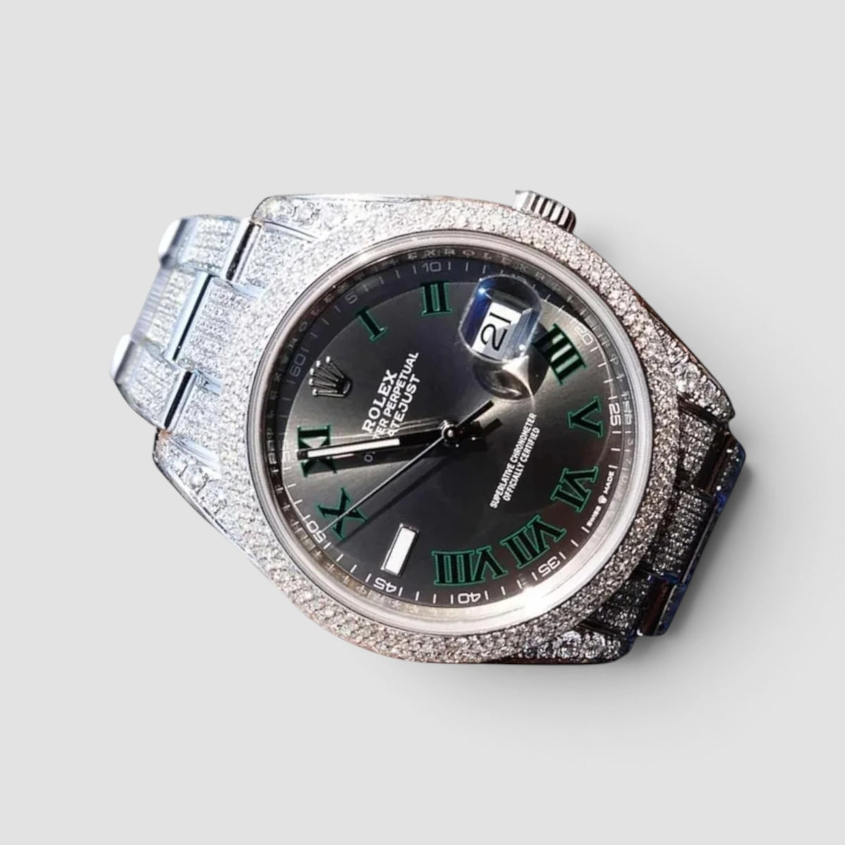Datejust 41 Wimbledon Custom Diamond-Set Pavé Bezel