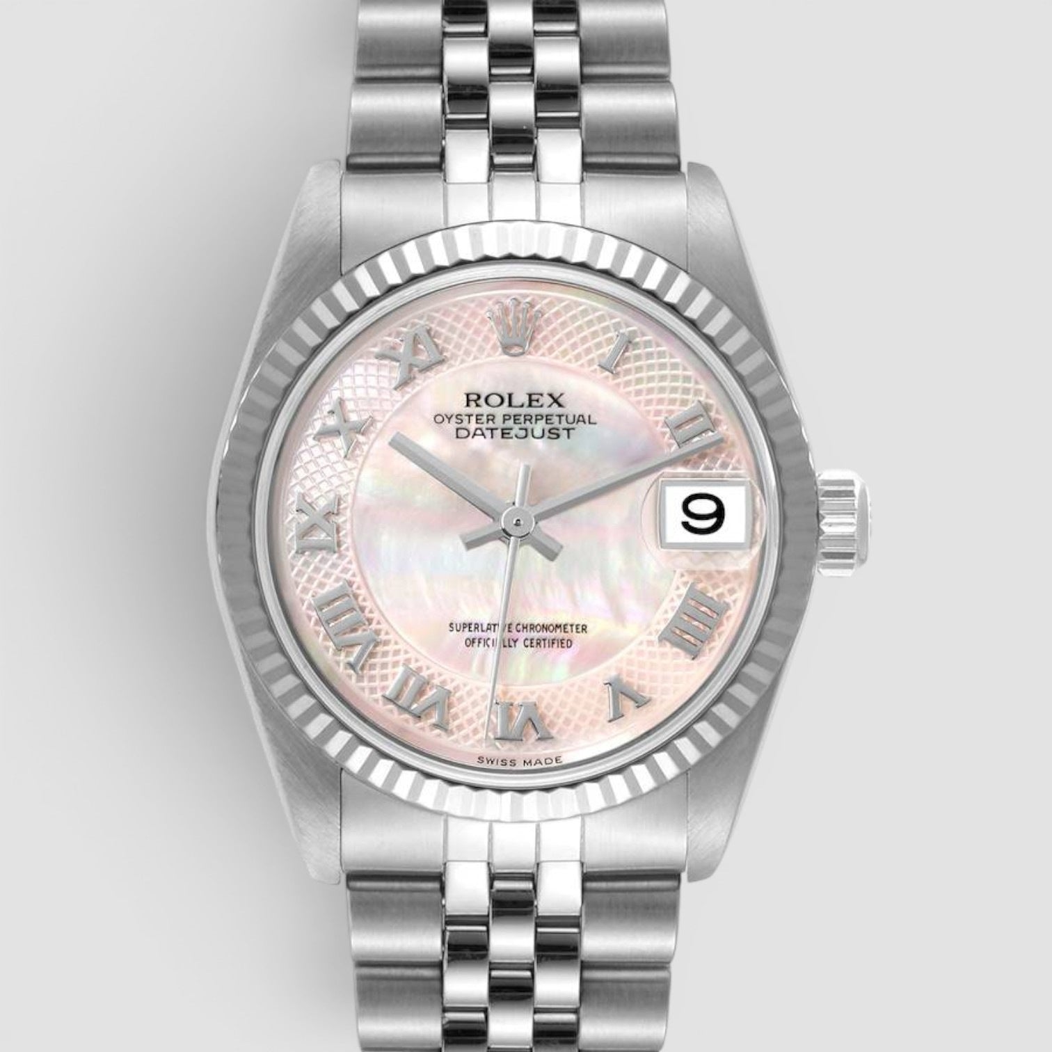 Datejust Midsize Steel White Gold MOP Dial Ladies Watch