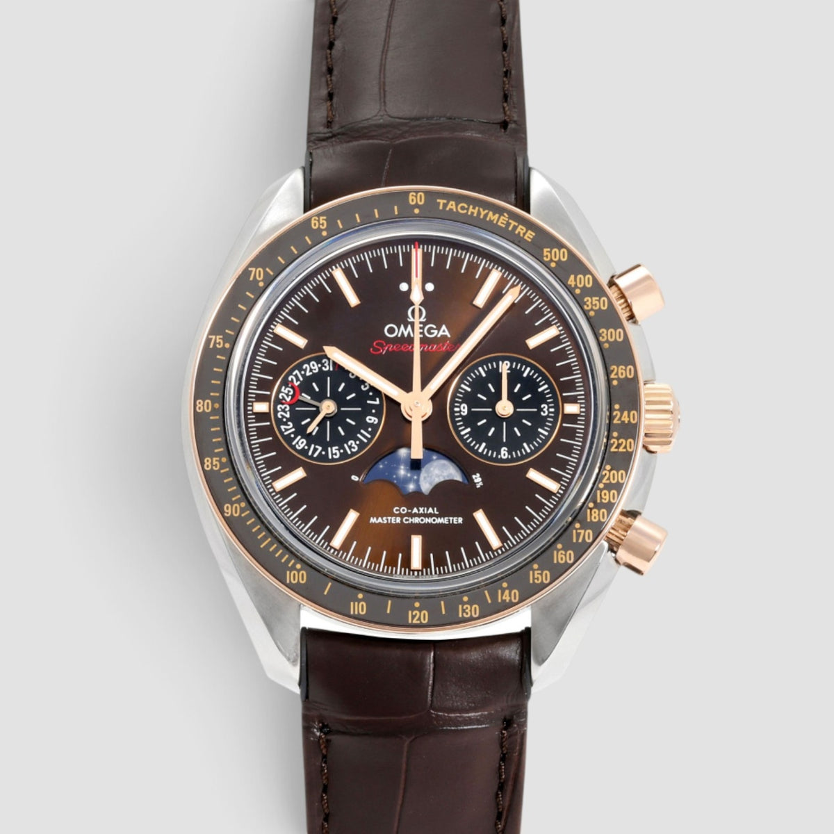 Speedmaster Moonphase Moonwatch 44.25mm Steel & Sedna Gold Brown Dial