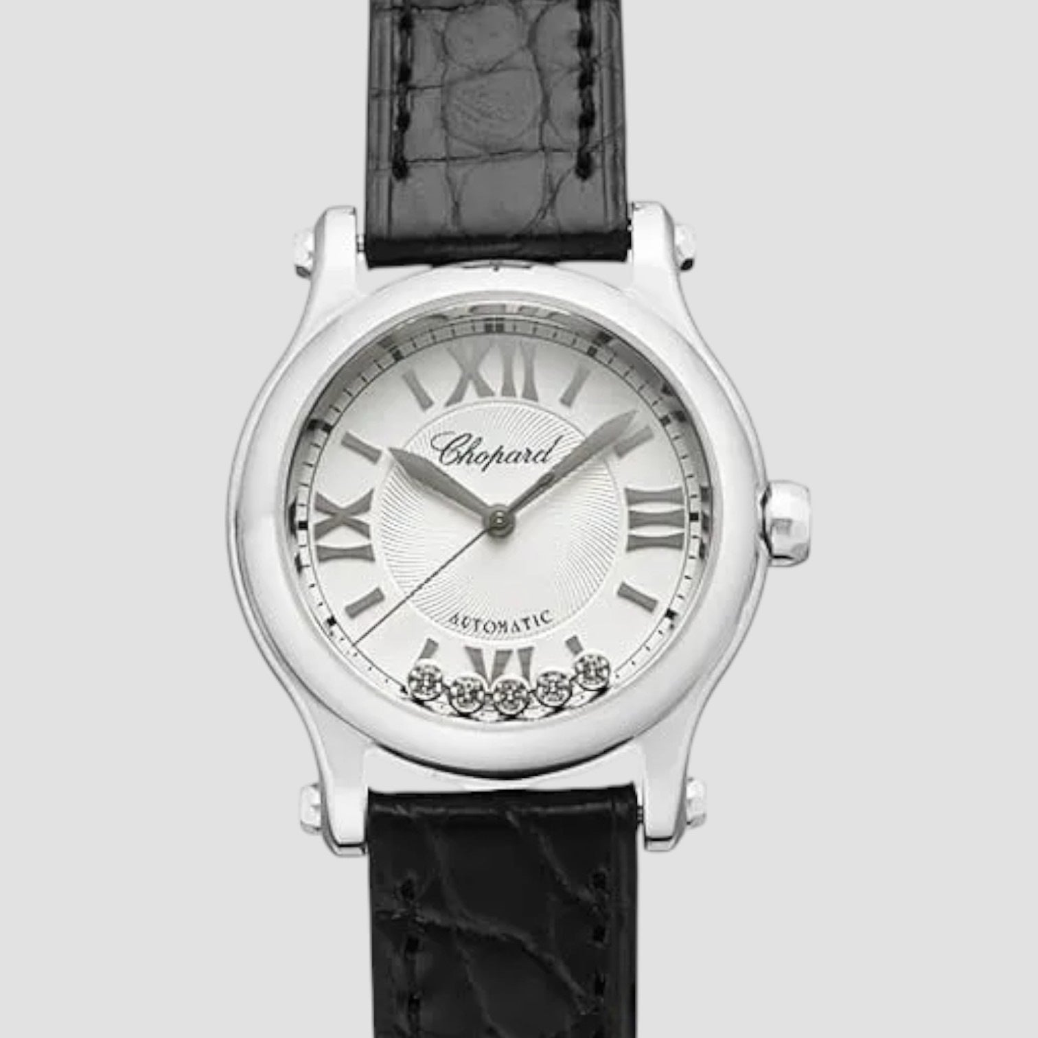 Happy Sport 30 mm Automatic Silver Dial Diamonds Ladies Watch