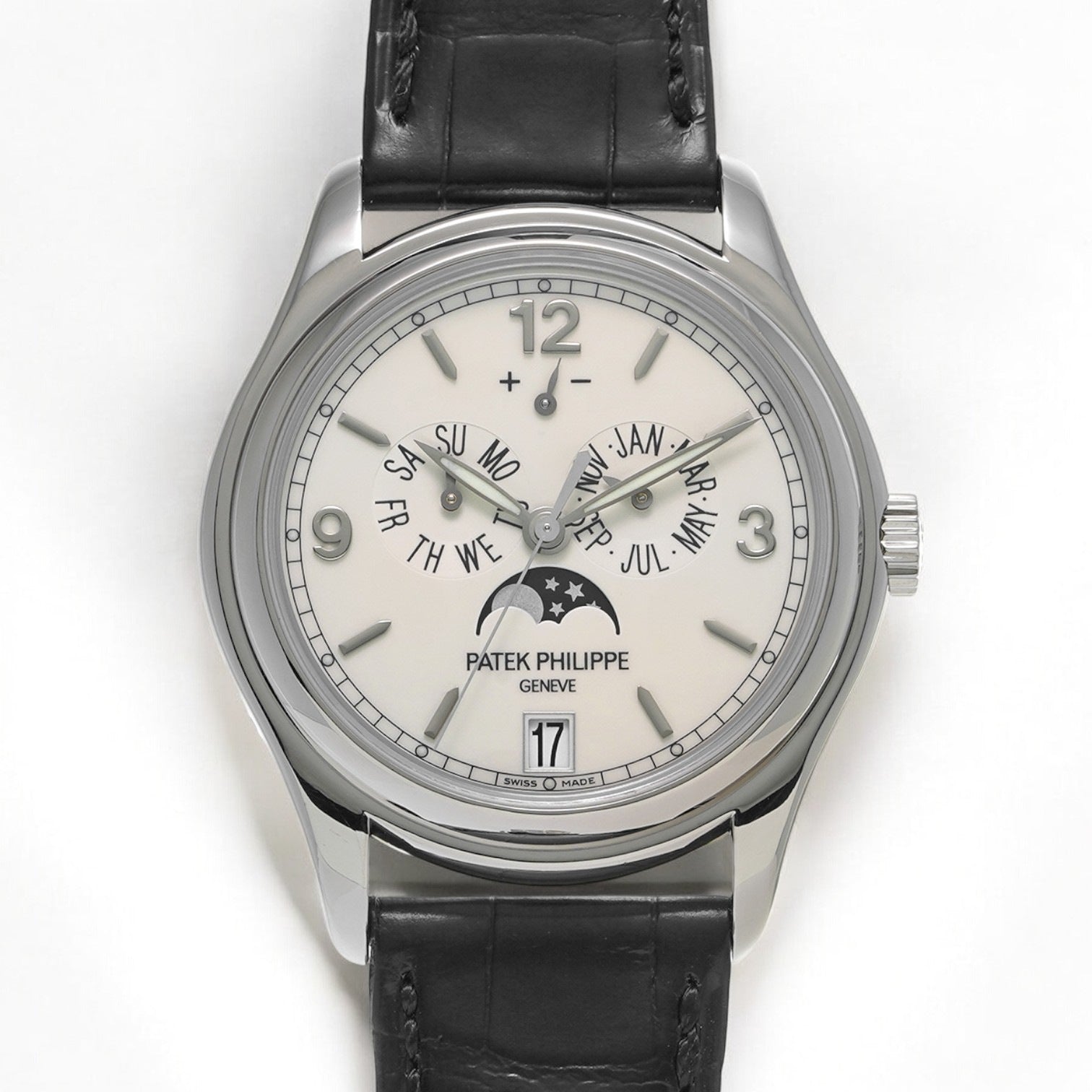 Annual Calendar 18K White Gold Porcelain Dial