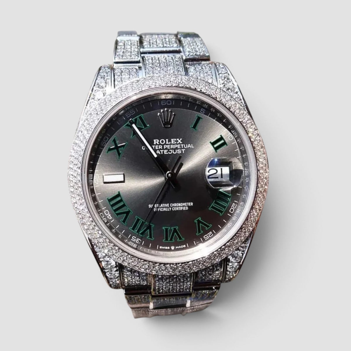 Datejust 41 Wimbledon Custom Diamond-Set Pavé Bezel