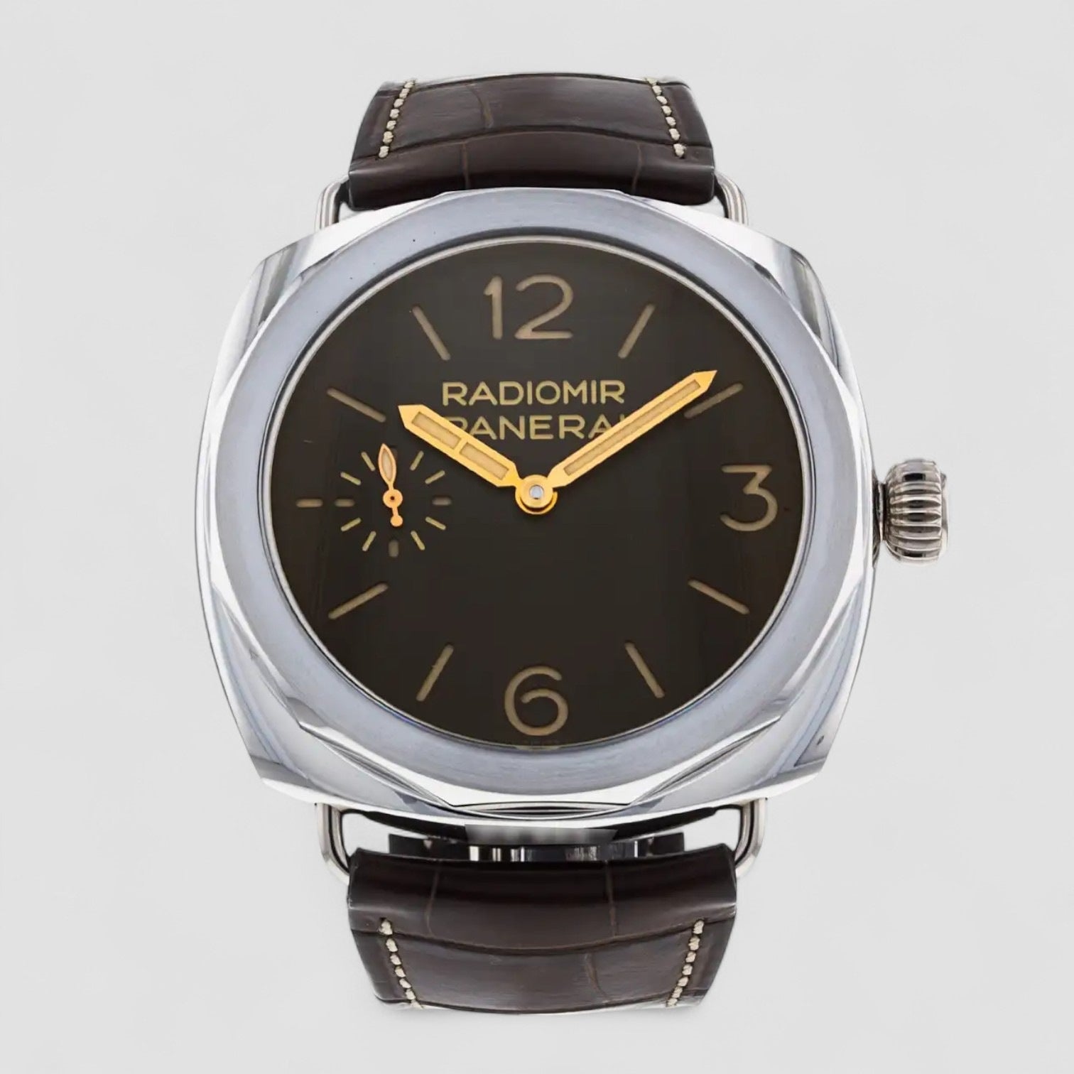 Radiomir Platino Brown Dial Minerva Movement RARE