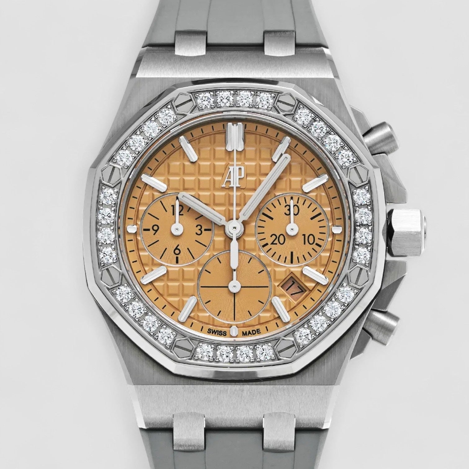 Royal Oak Offshore Chronograph Automatic Diamond Pink Dial Ladies Watch