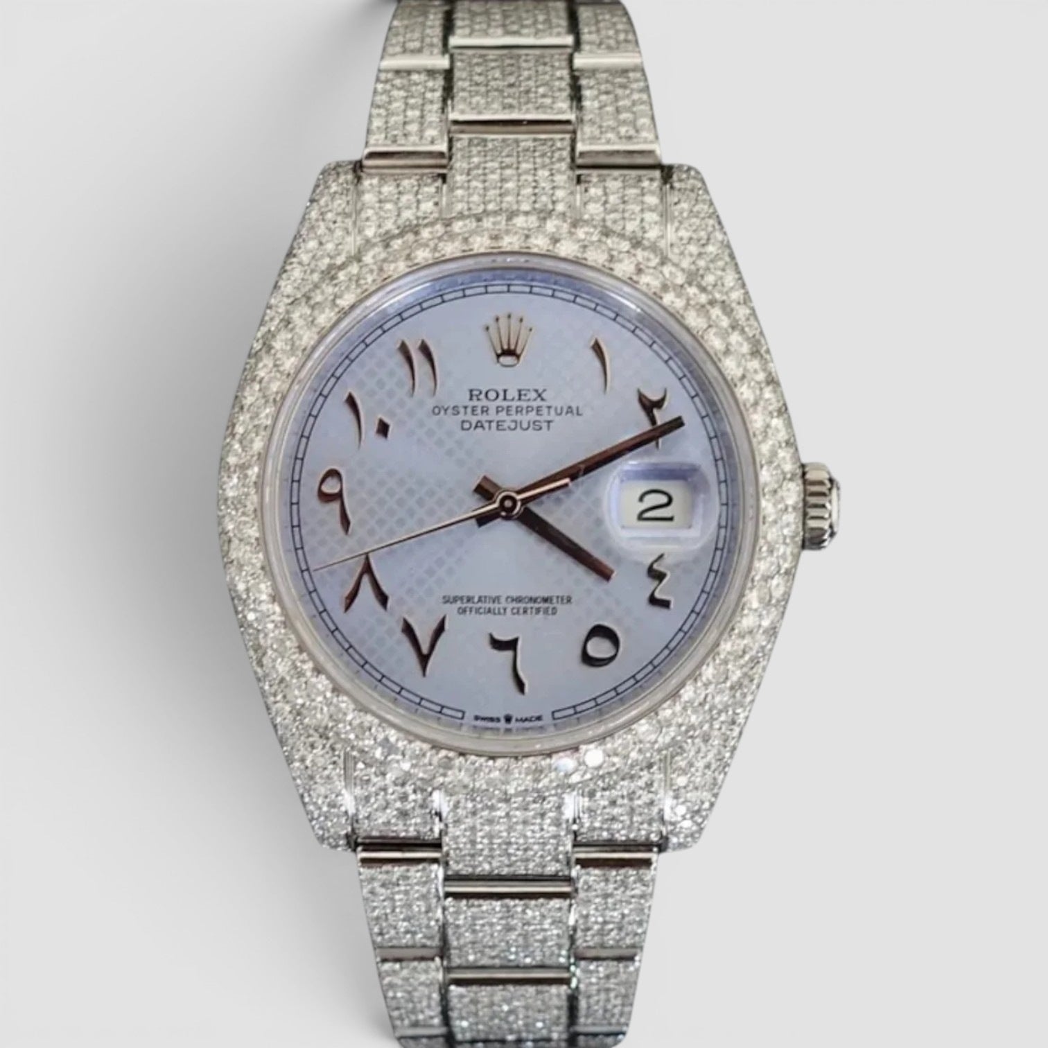 Datejust 41 Custom Arabic Dial Iced Out Diamond Set