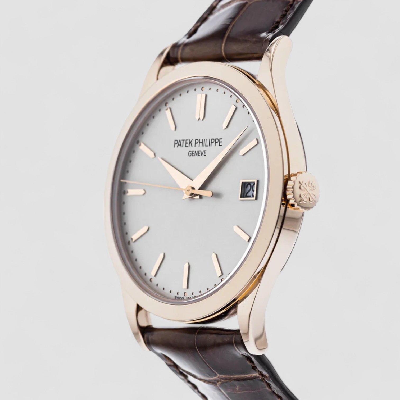 Calatrava 18K Rose Gold Silver Dial