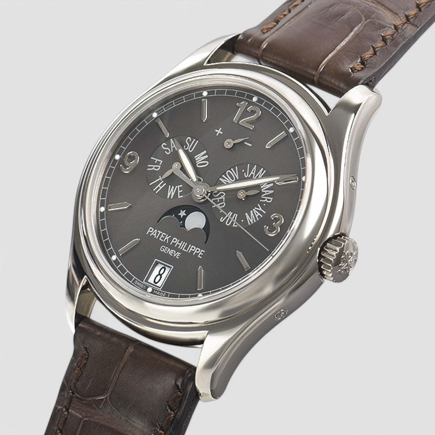 Annual Calendar 18K White Gold Slate Dial