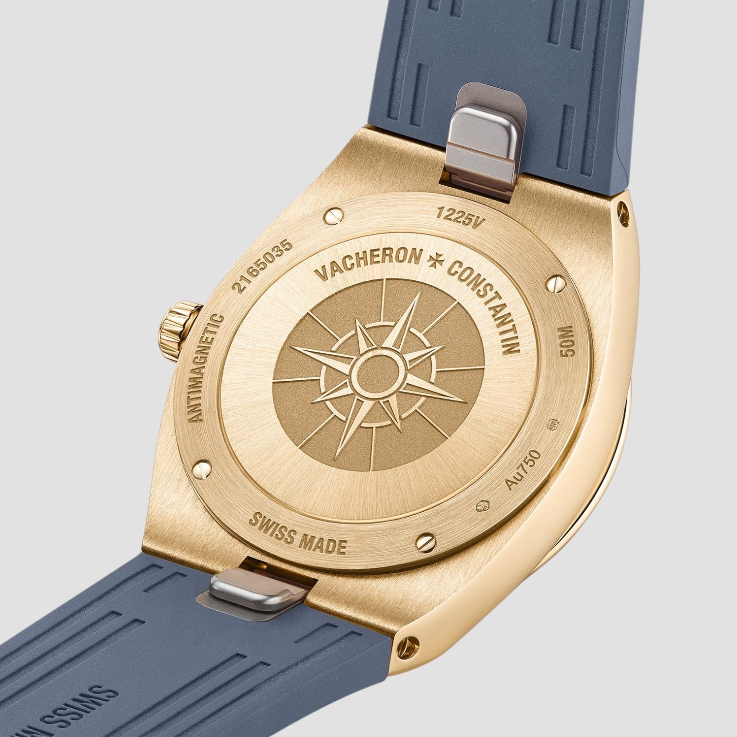 Overseas Quartz Pink Gold Diamond Blue Dial