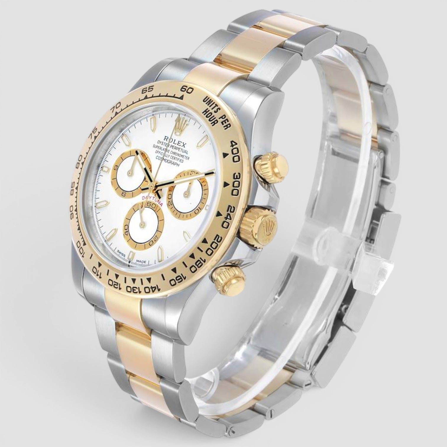 Cosmograph Daytona 40mm Steel & Yellow Gold White Dial