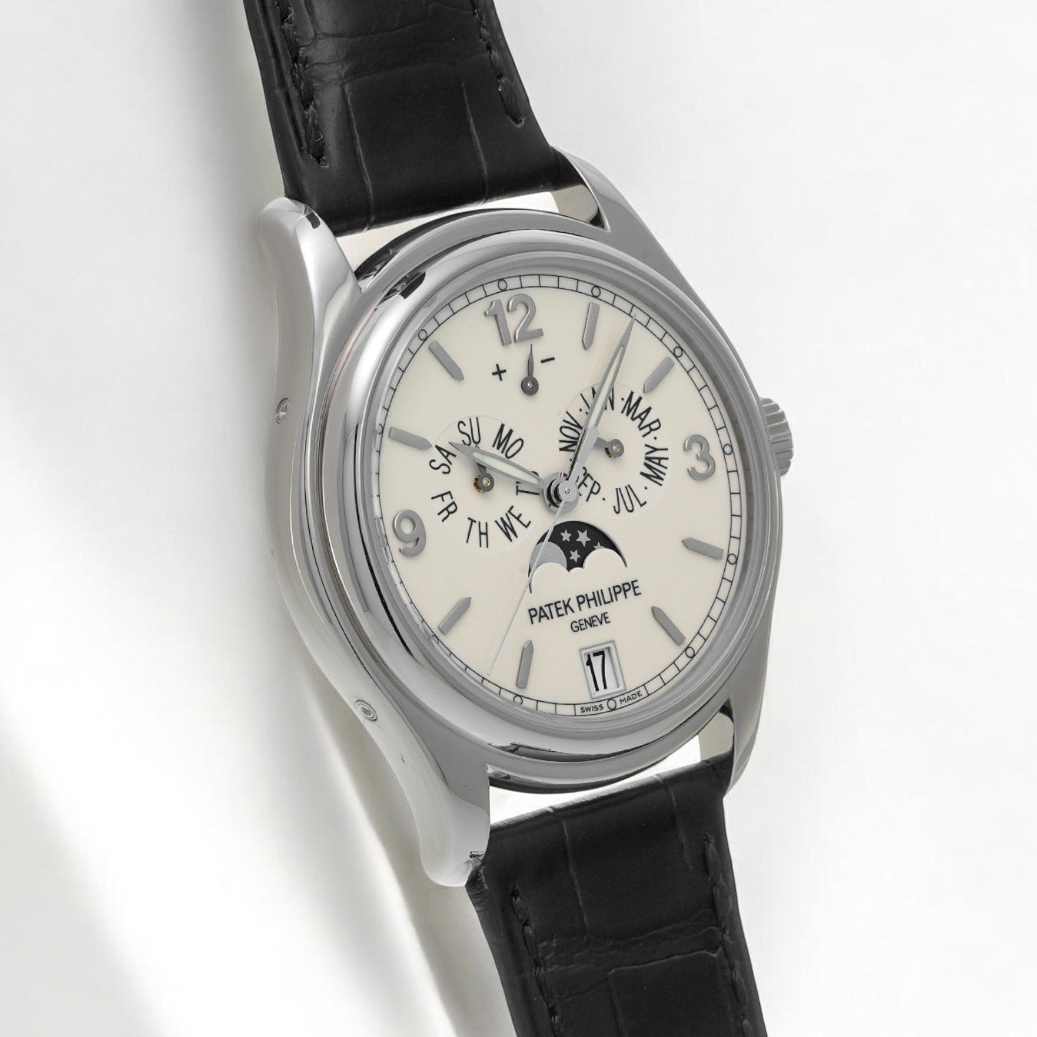 Annual Calendar 18K White Gold Porcelain Dial