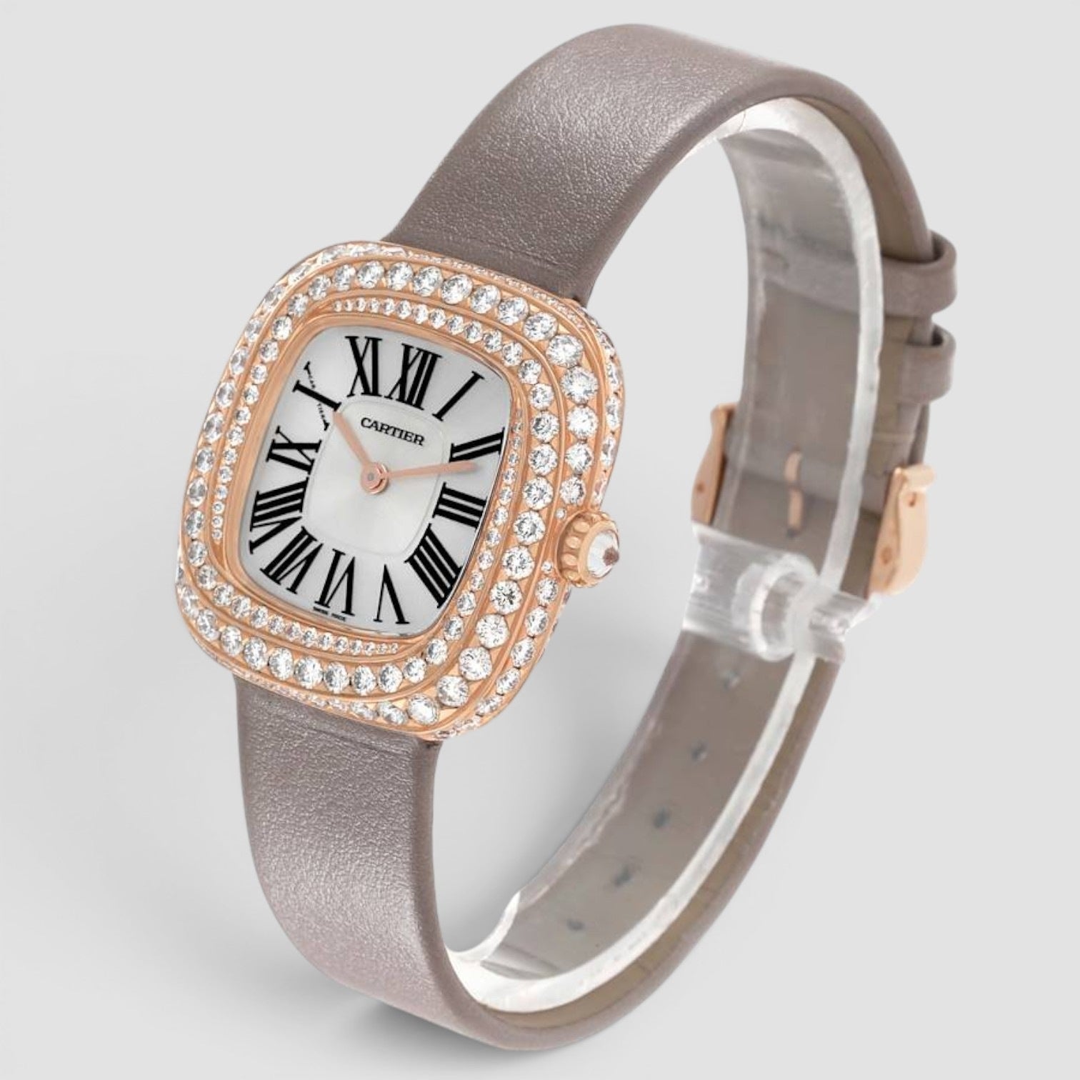 Coussin Rose Gold Diamond Ladies Watch