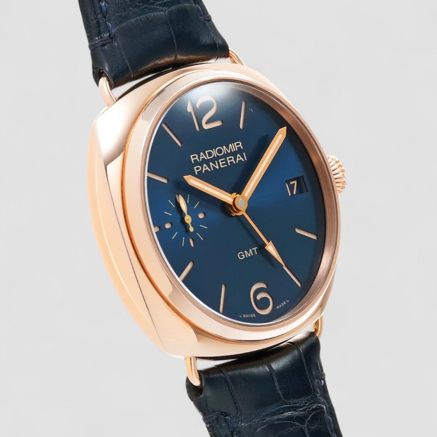 Radiomir 3 Days GMT Oro Rosso 18k Rose Gold Mens Watch