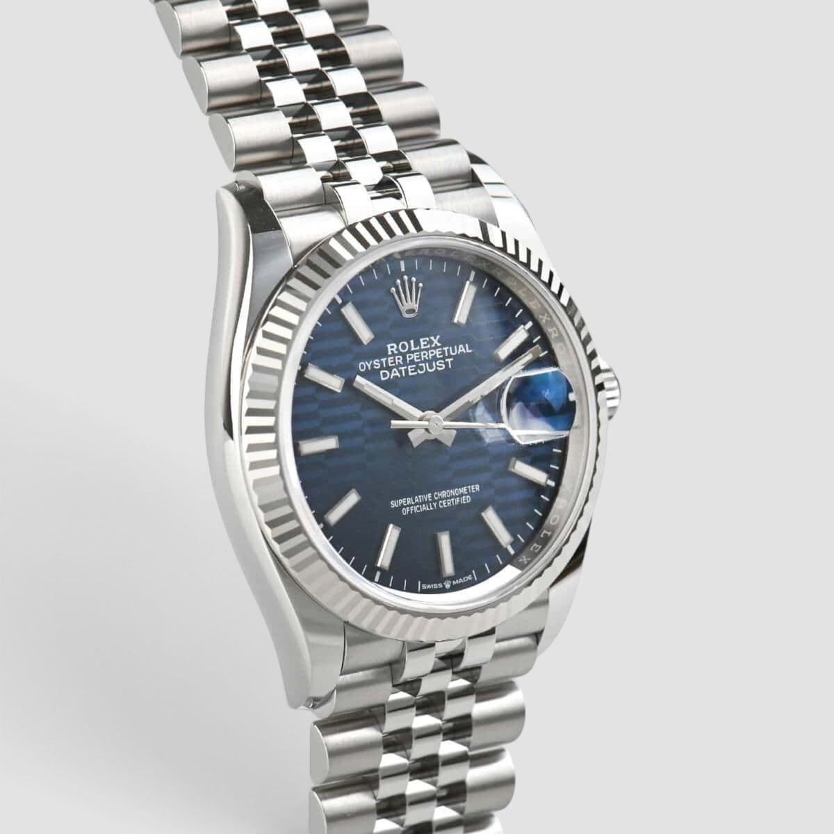 Datejust 36 Blue Motif Dial Index Jubilee
