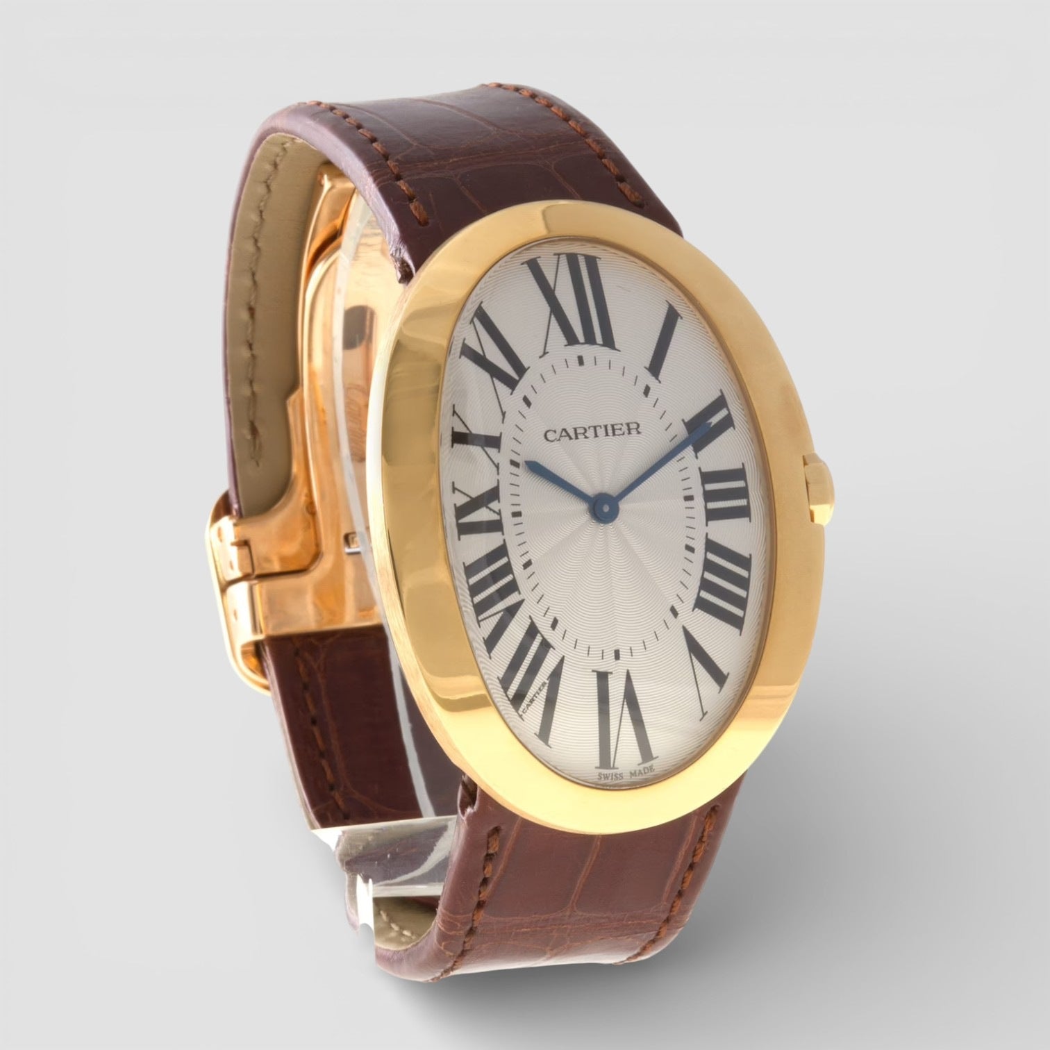Baignoire Large 18k Yellow Gold Silver Dial Ladies Watch