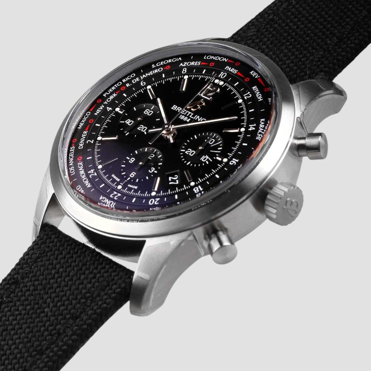 Transocean Chronograph Czarny/Tkanina Ø46 mm