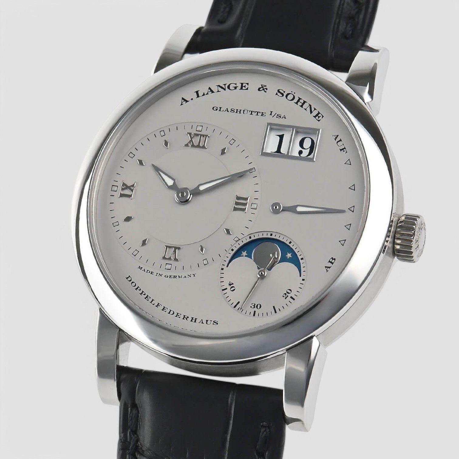 Lange 1 Moon Platinum Silver Dial