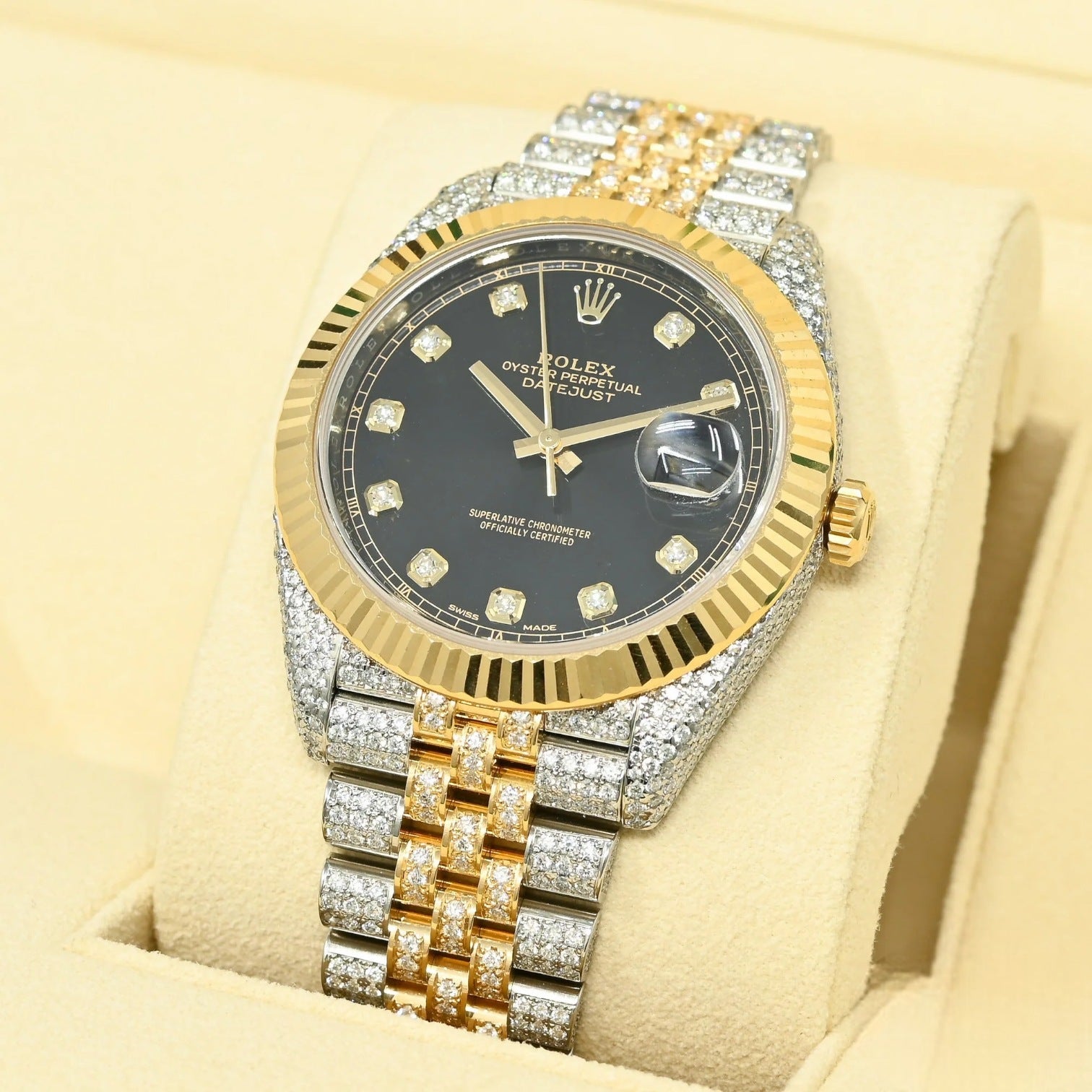 DATEJUST 41MM - BLACK JUBILEE FLUTED ICED out