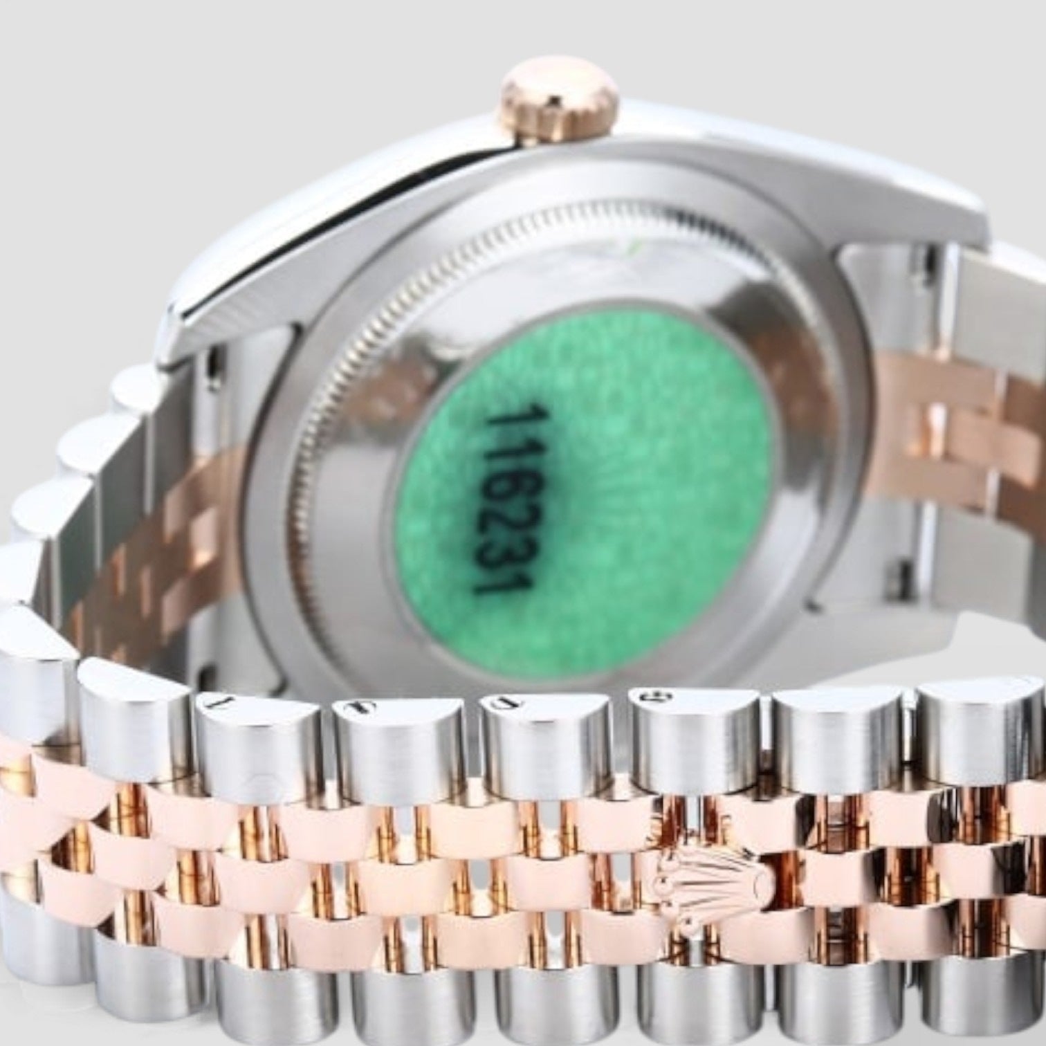 Men's Rolex Stainless and Rose Gold Datejust