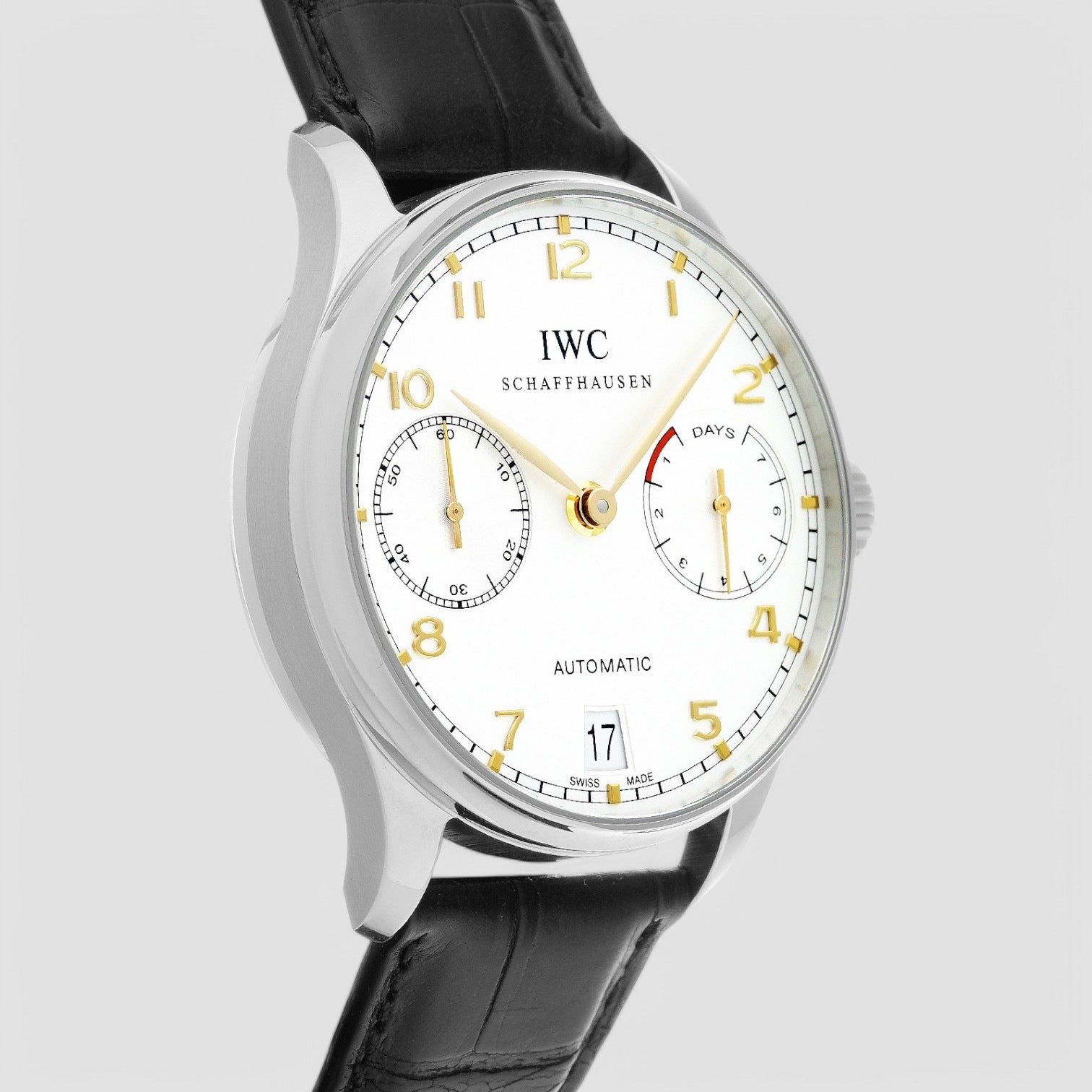 Portuguese 7 Day Automatic SS Silver Dial Rose Numerals
