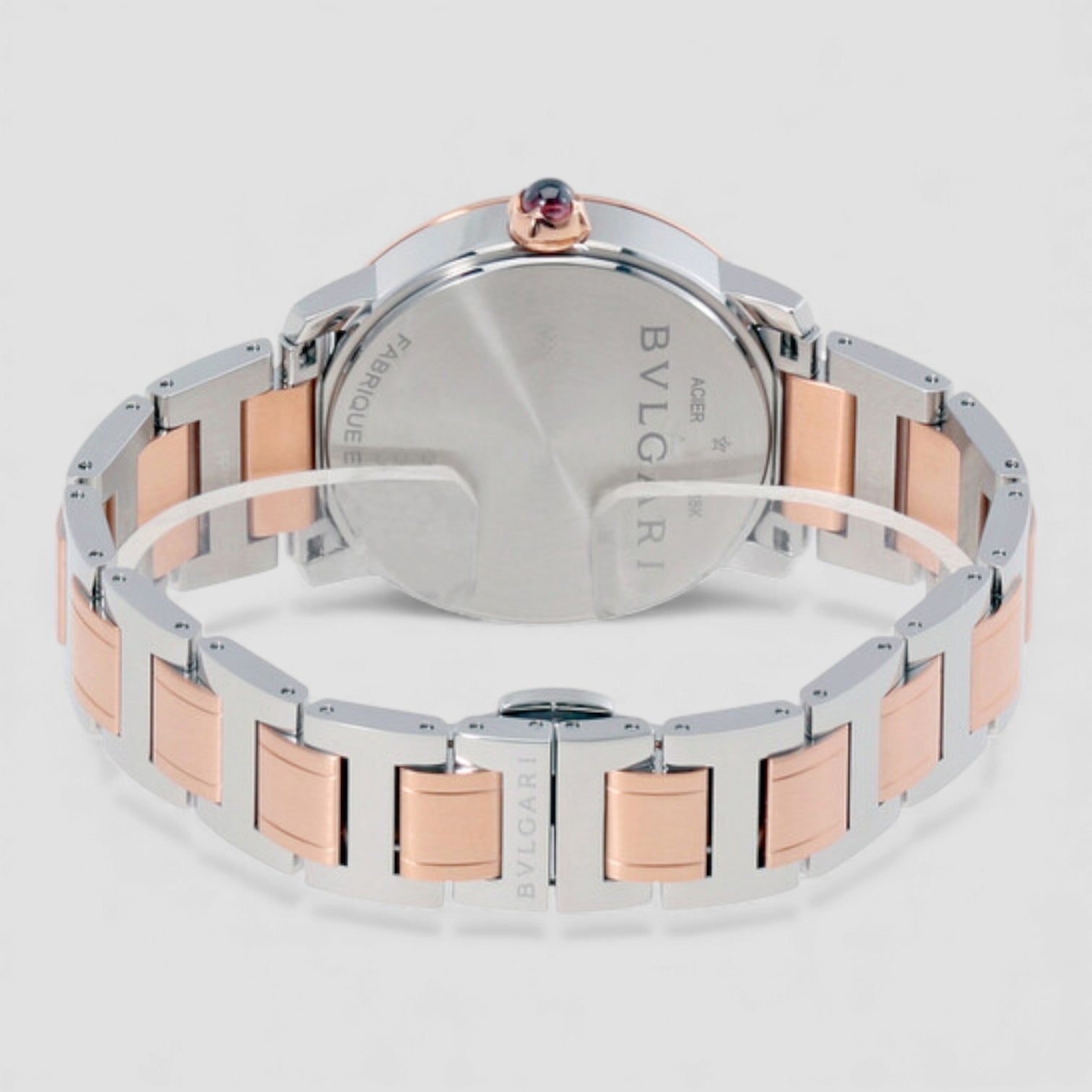 Brown Lacquered Diamond Dial Stainless Steel & 18k Pink Gold 37mm Ladies Watch