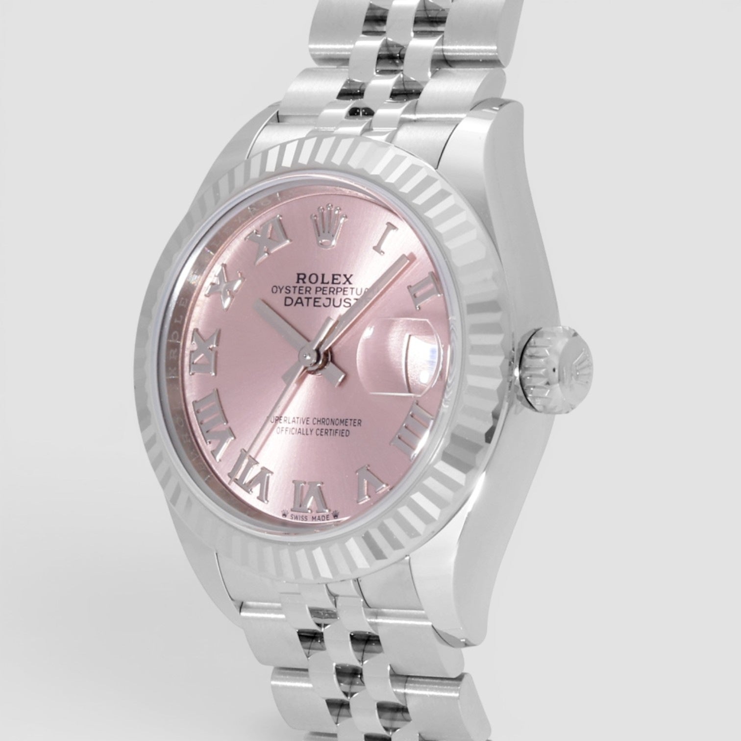 Lady-Datejust 28mm Stainless Steel & White Gold Pink Roman Dial