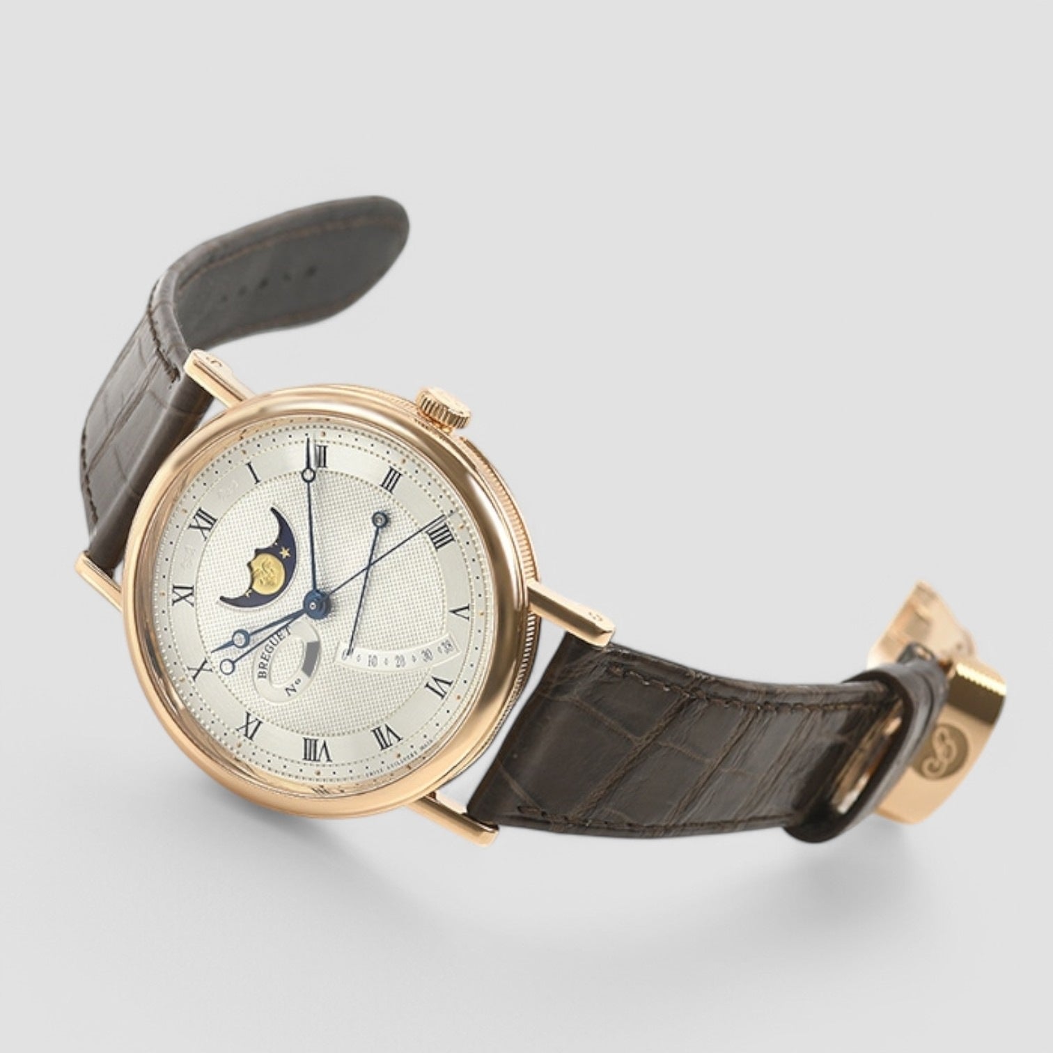 Classique Automatic Gold Dial Brown Leather Men's Watch