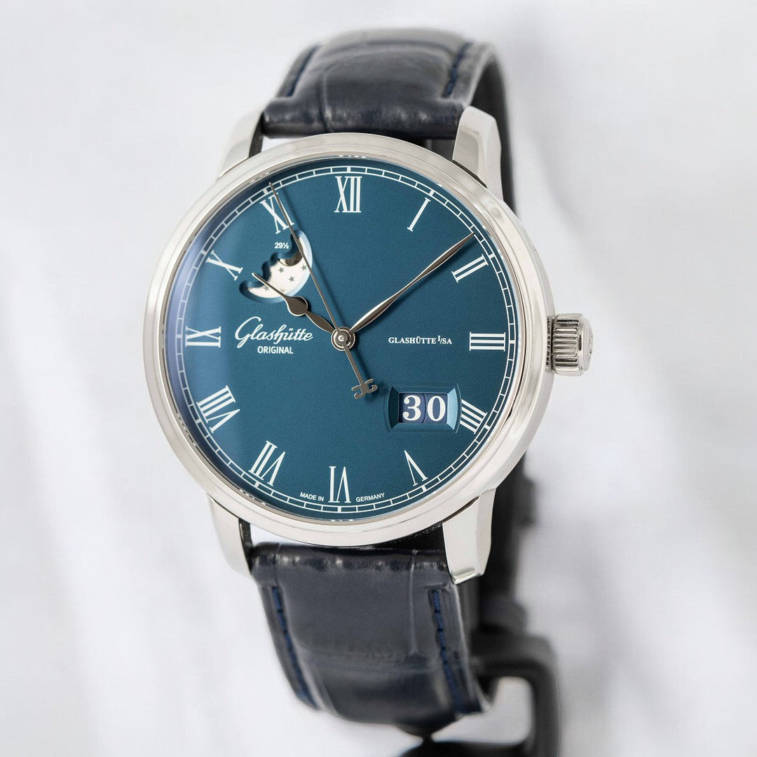 Senator Panorama Date Moon Phase Steel