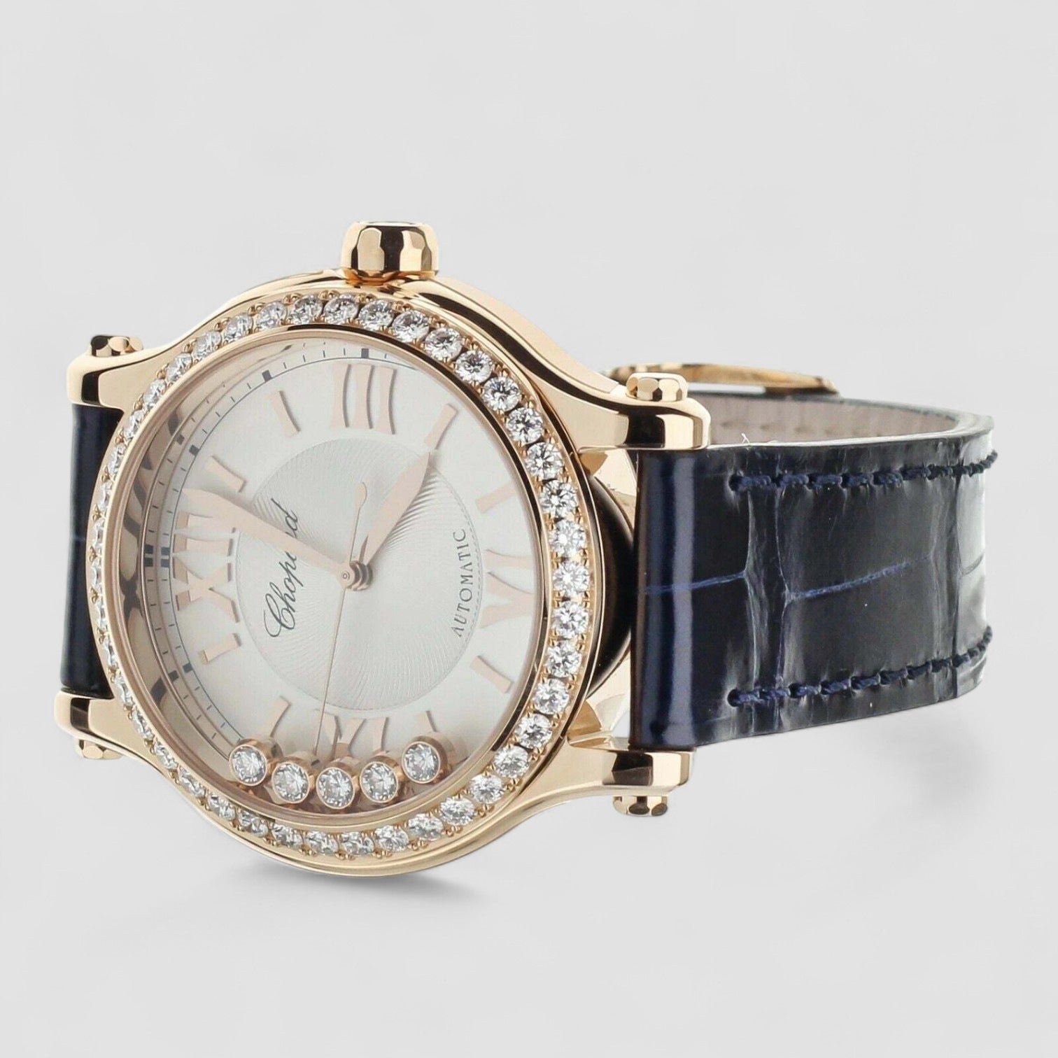 Happy Sport Automatic Rose Gold Diamond Bezel 33mm