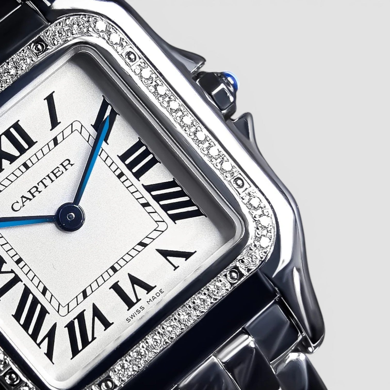 Medium - Steel - Quartz Movement - Custom Diamond-Set