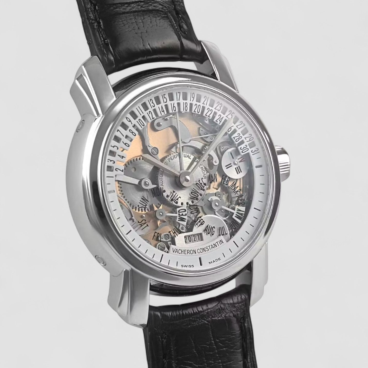 Malte 31 Day Retrograde Perpetual Calendar Platinum RARE Description