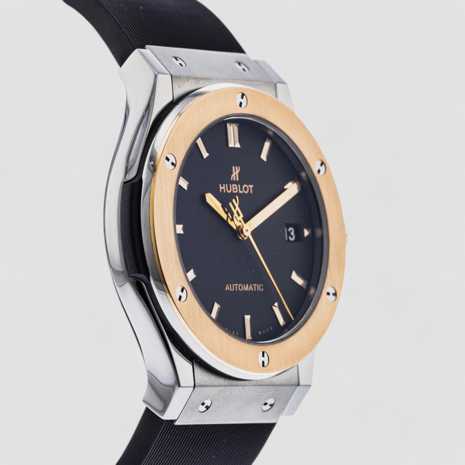 Classic Fusion Black Dial Black Rubber Men's Watch