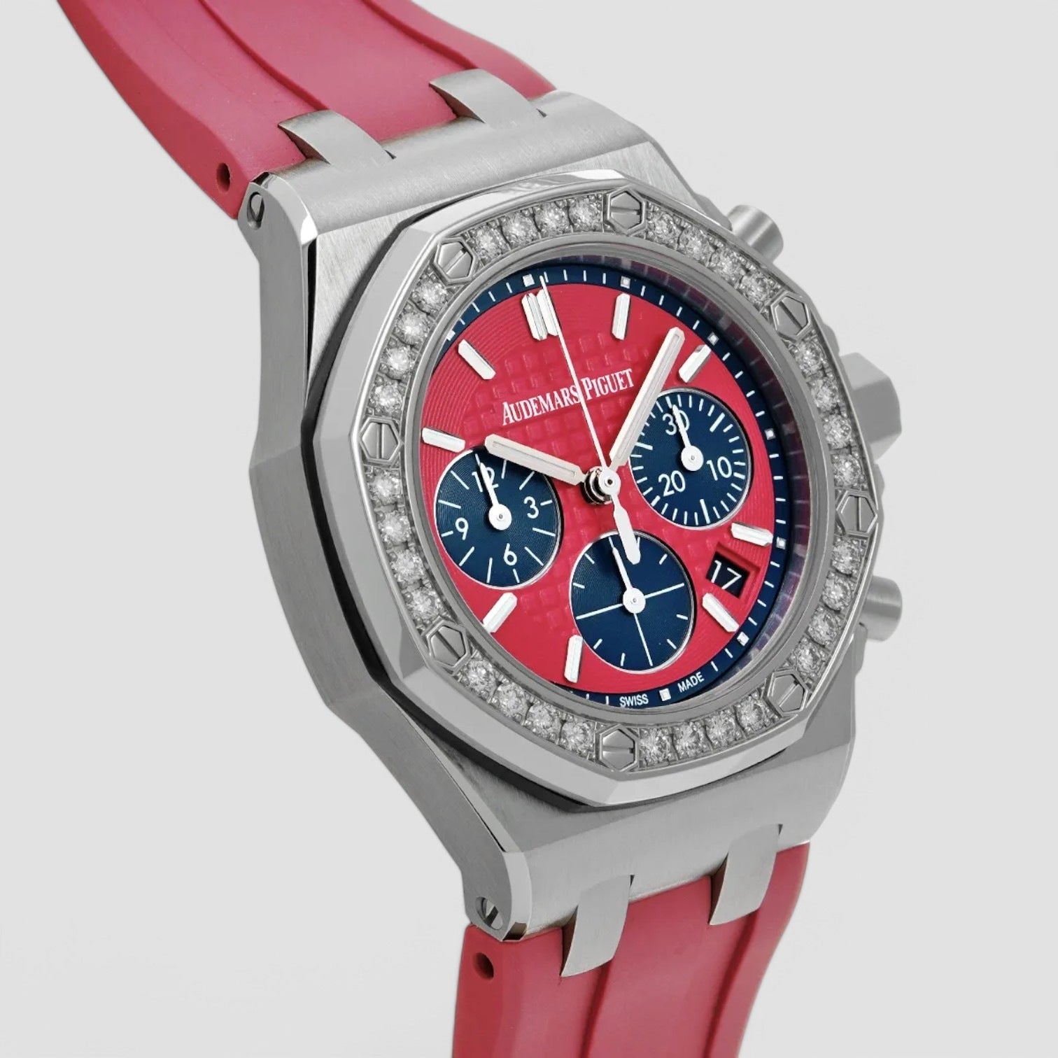 Royal Oak Offshore Chronograph Automatic Diamond Pink Dial Ladies Watch