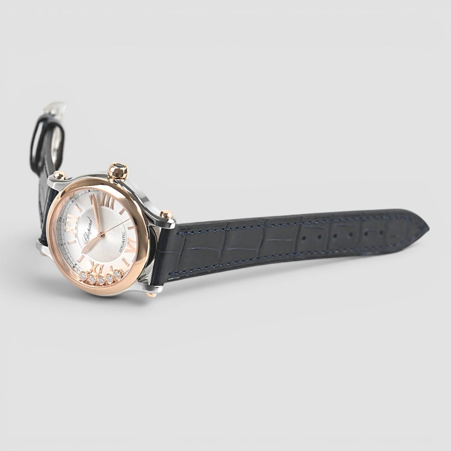 Happy Sport Automatic 33mm Rose Gold Silver Dial