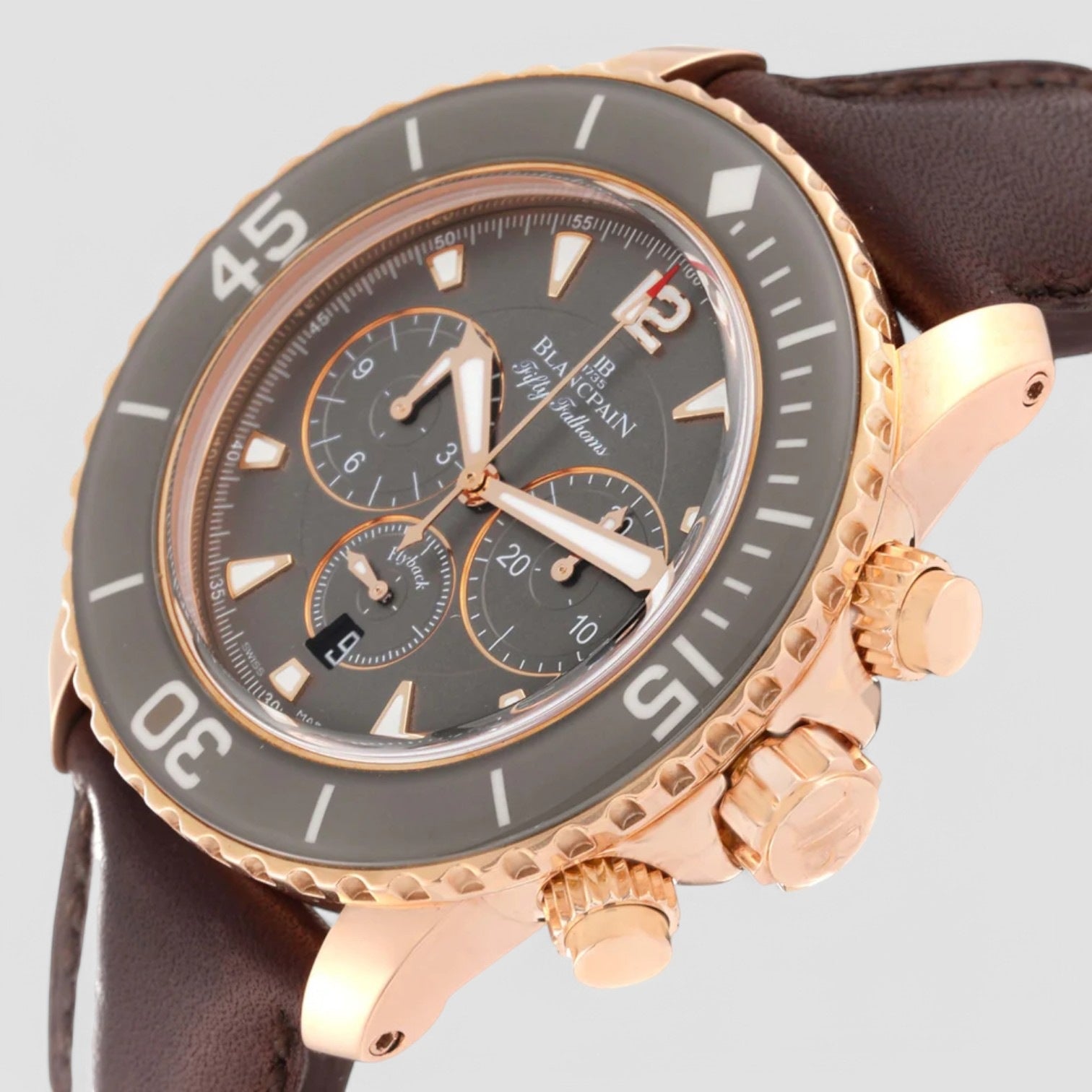 Fifty Fathoms Chronograph 18K Rose Gold Grey Dial