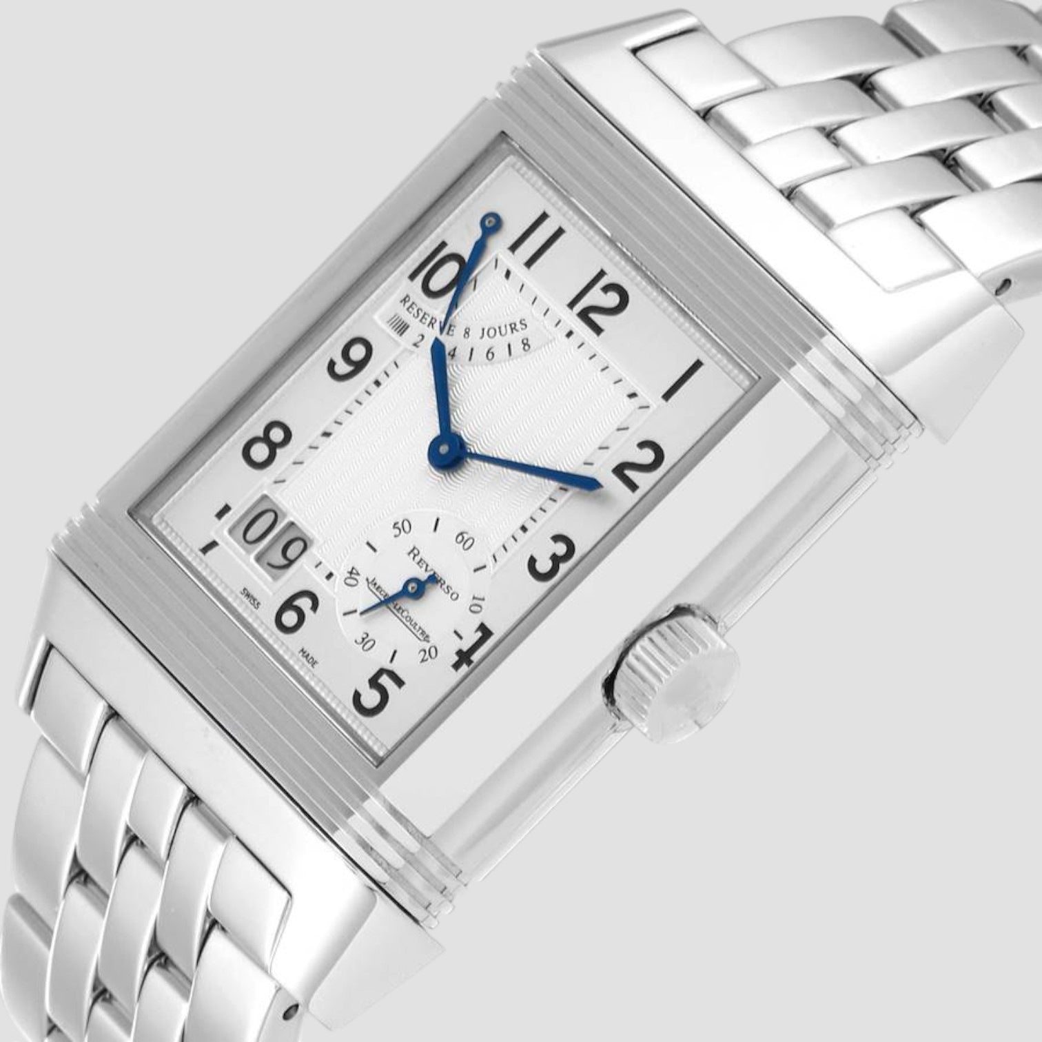 Reverso Grande Date Steel Mens Watch
