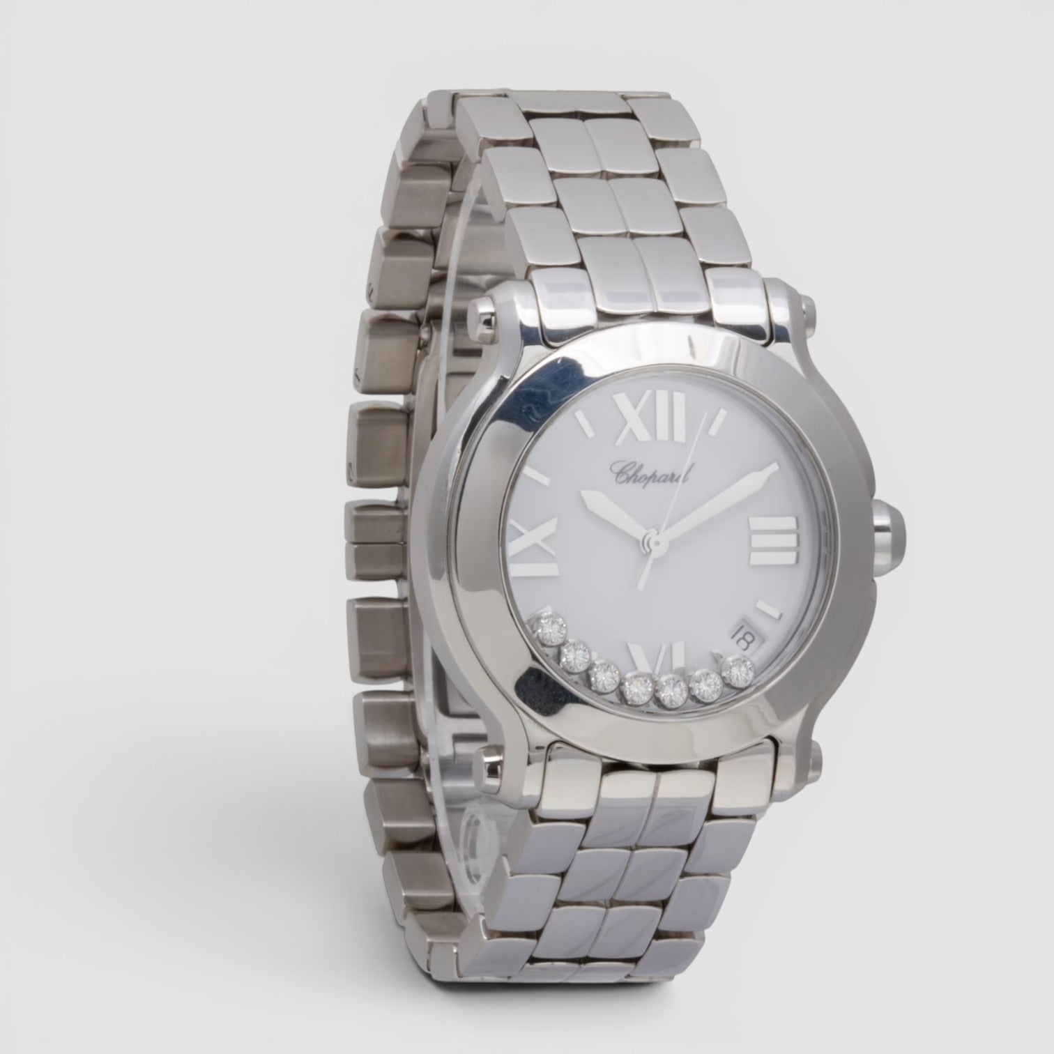 Happy Sport 36mm Steel White Dial Diamond