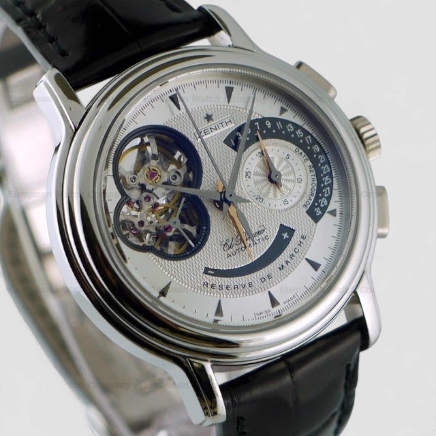 Chronomaster T Open Date Retrograde Platinum Silver Dial