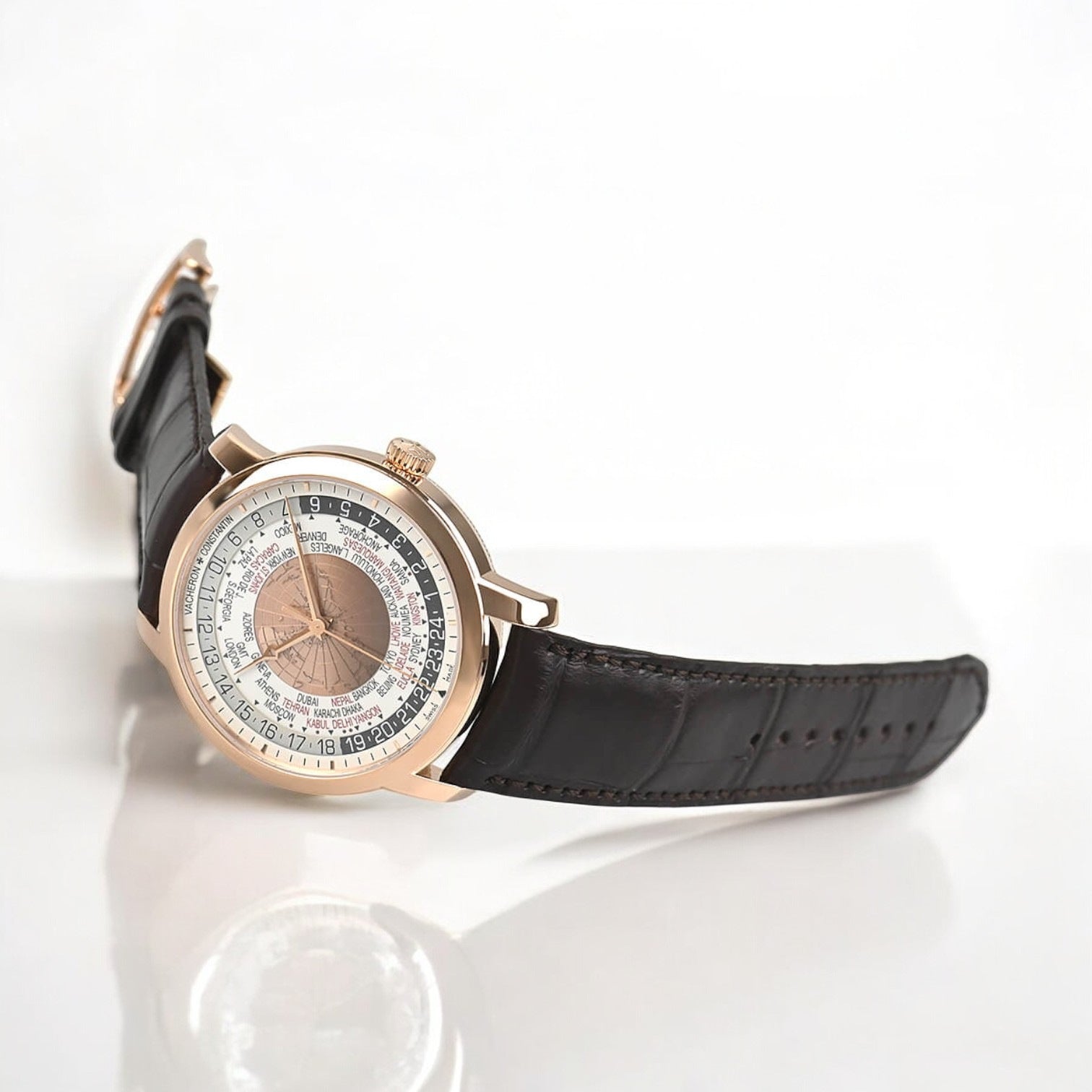 Traditionnelle World Time Pink Gold