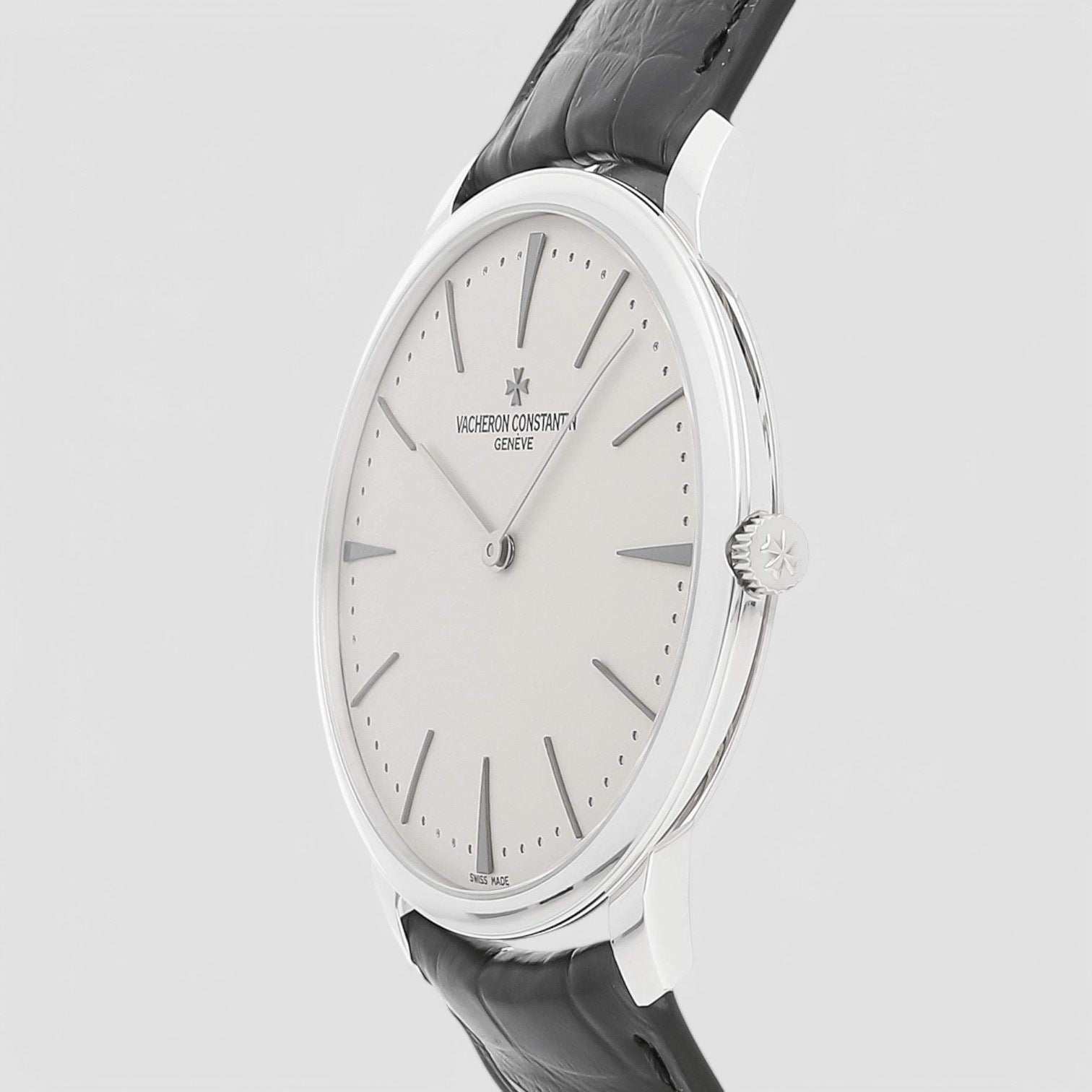Silver Platinum Patrimony Manual Winding Men's Wristwatch 40 mm