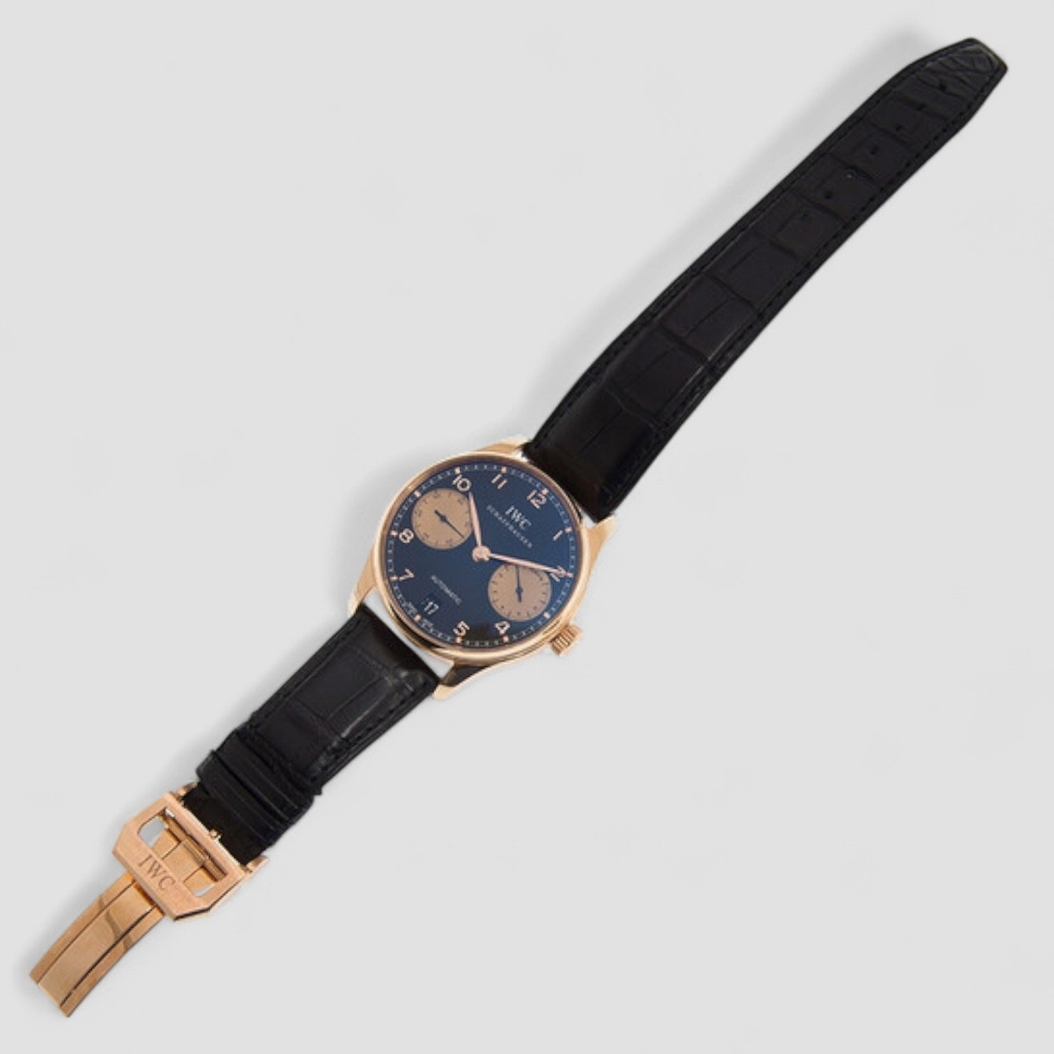 Portuguese 7 Day Automatic 18K Rose Gold Black Dial Boutique Edition