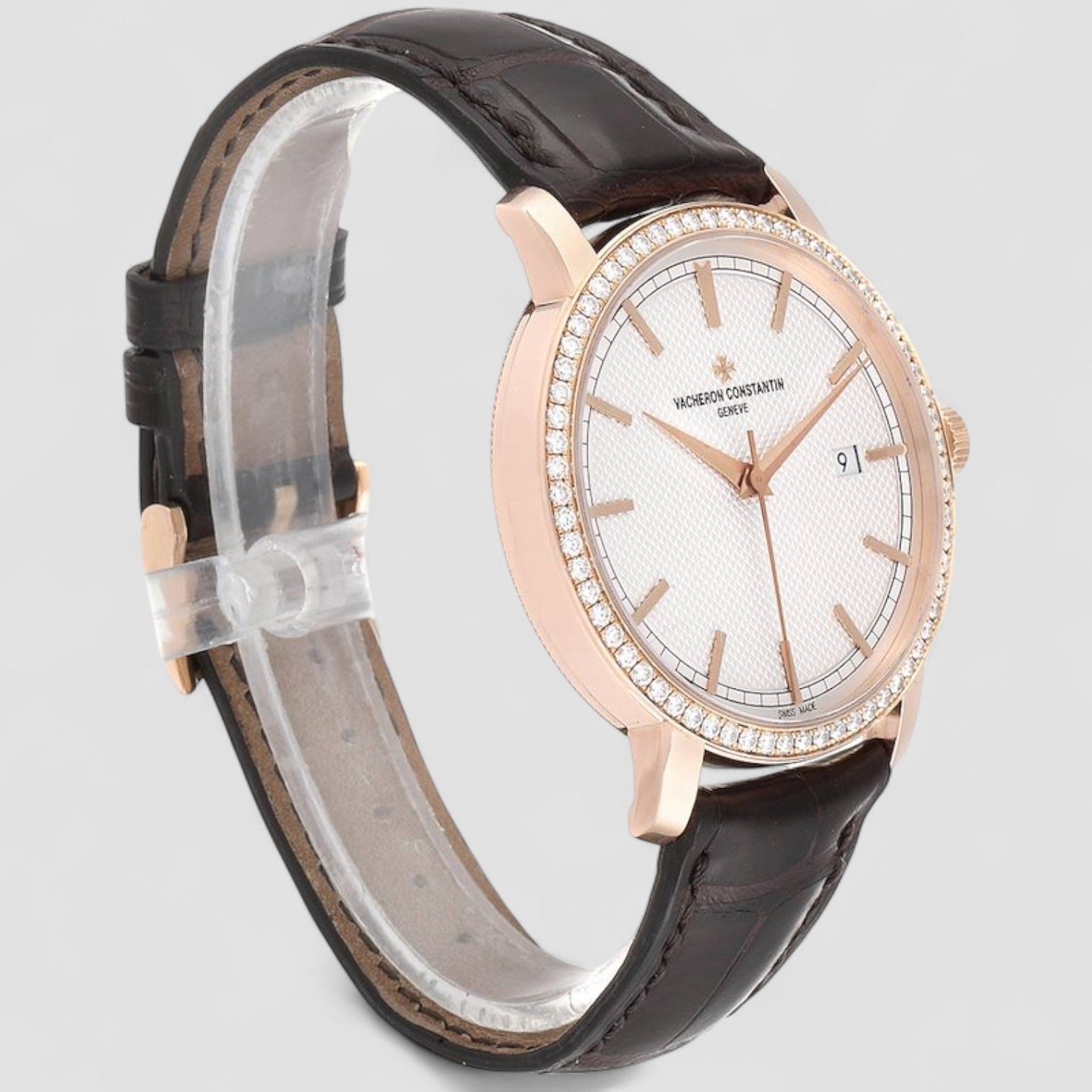 Traditionnelle Rose Gold Diamond Unisex Watch