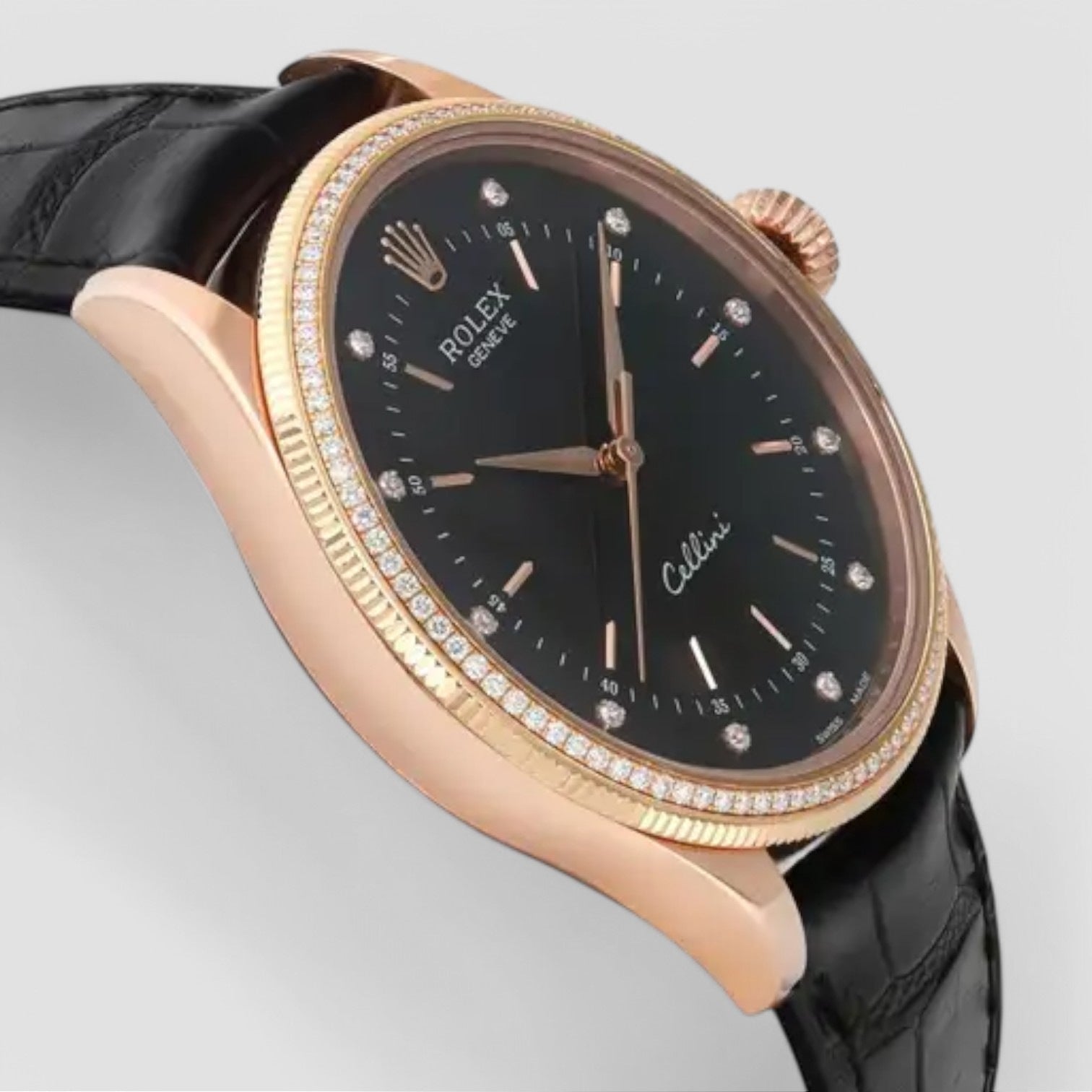 Cellini Time Automatic Chronometer Diamond Black Dial Men's Watch