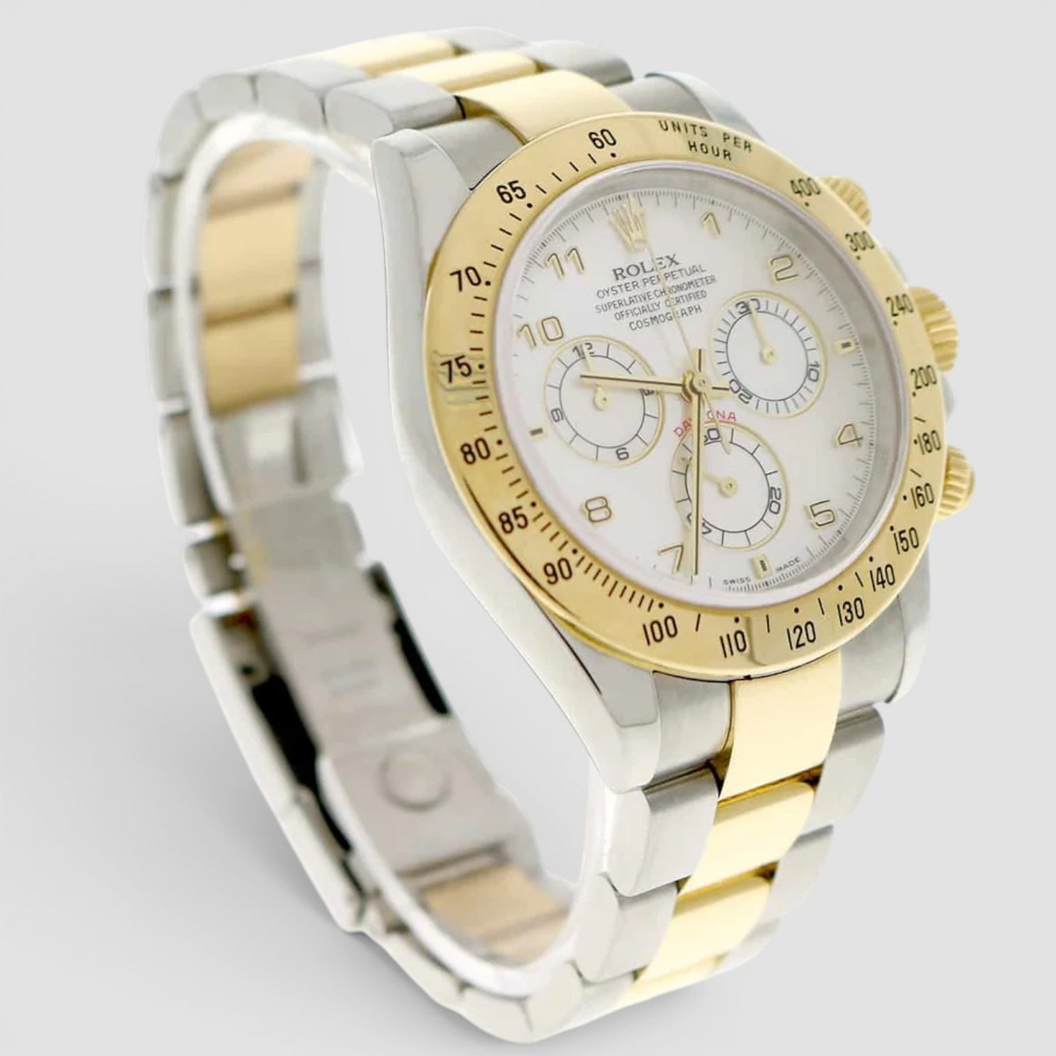 Cosmograph Daytona 40mm Steel & Yellow Gold Mother-of-Pearl Arabic Dial
