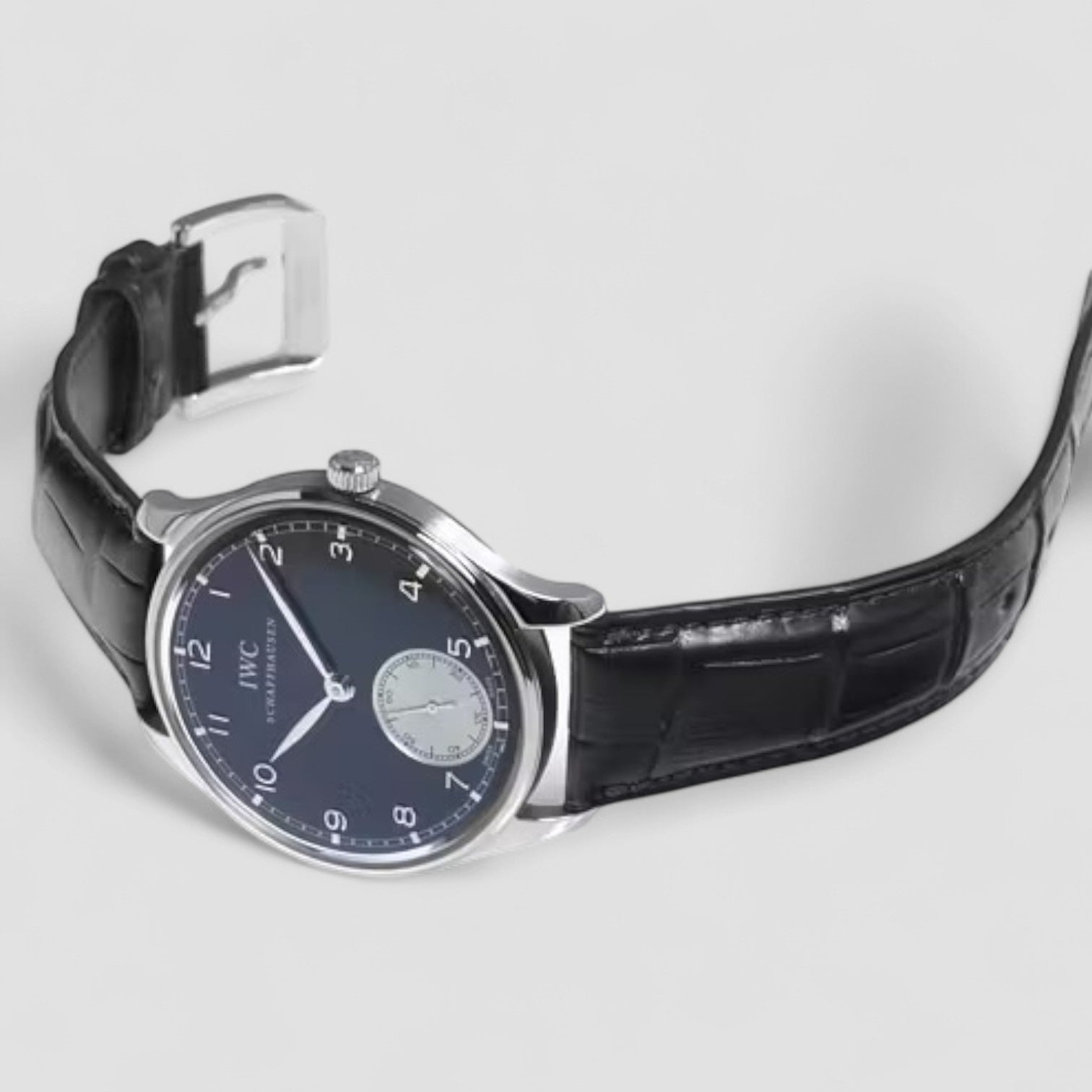 Portuguese Hand Wound SS Black Dial
