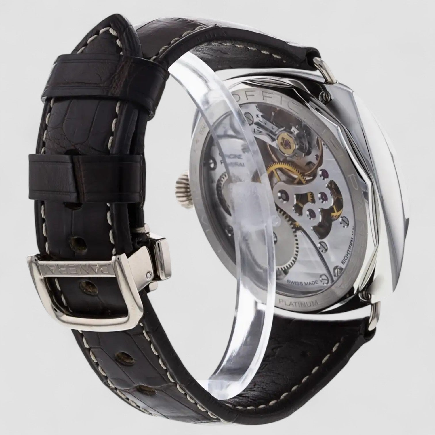 Radiomir Platino Brown Dial Minerva Movement RARE