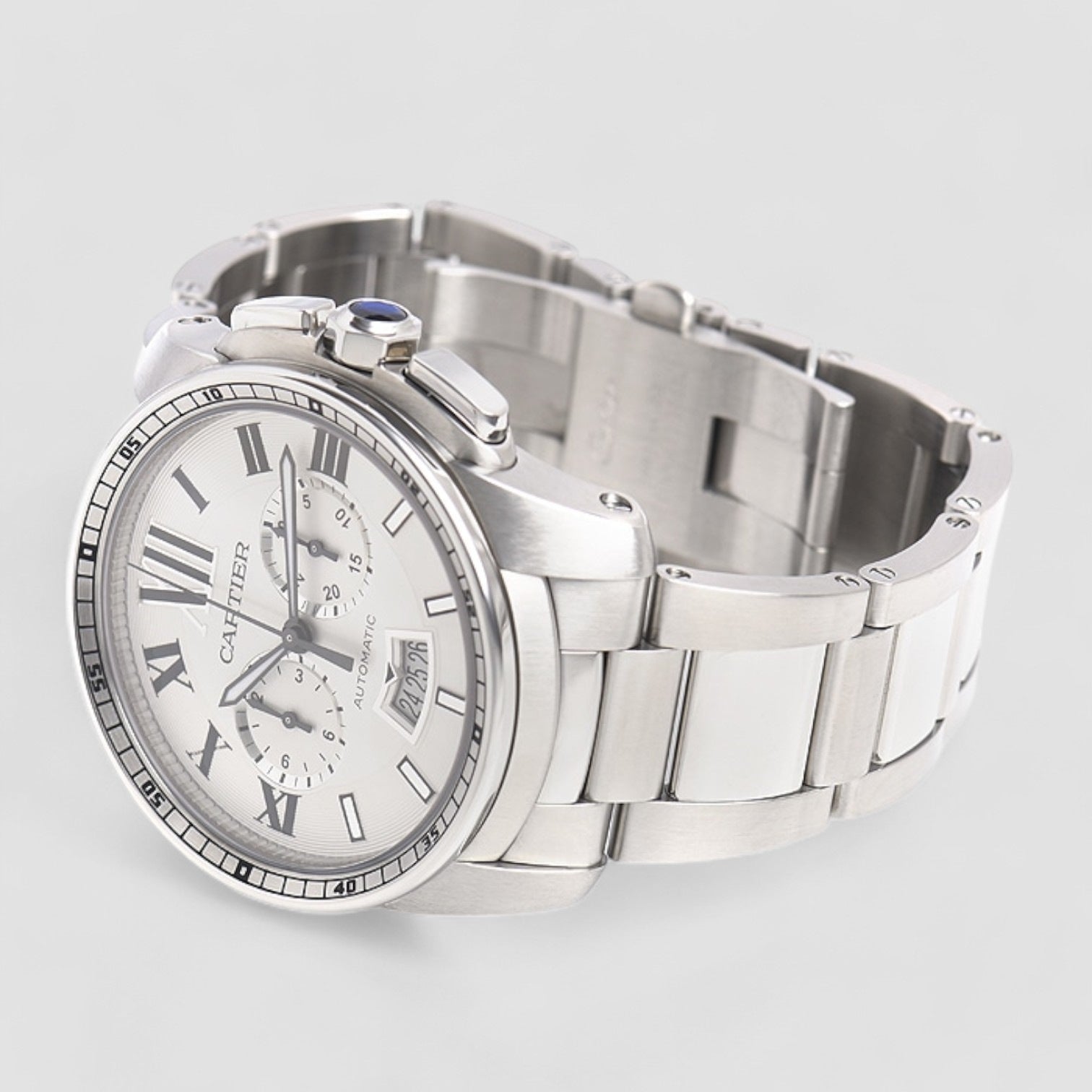 Calibre de Cartier Chronograph Silver Dial SS