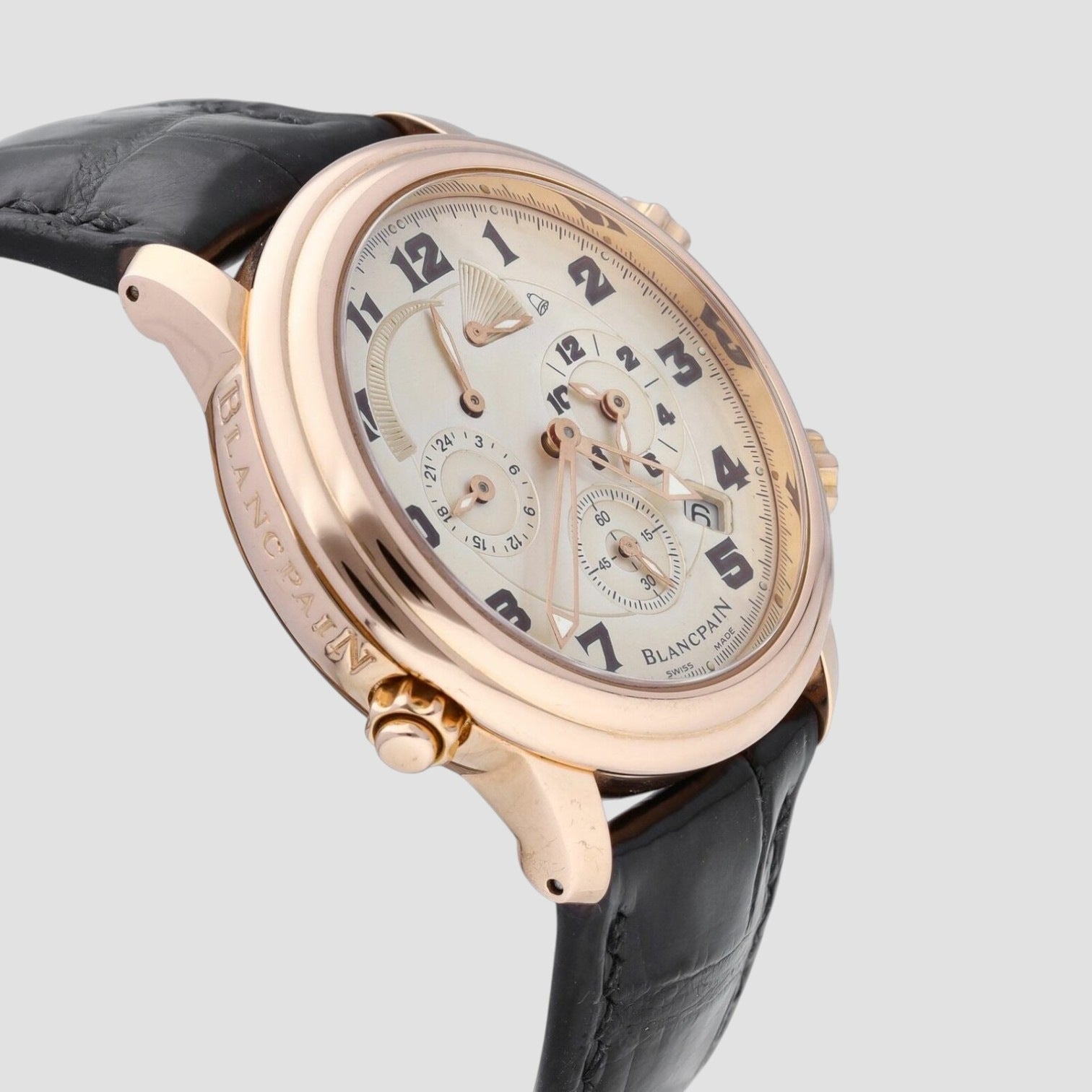 Leman Reveil GMT Alarm 18k Rose Gold Auto Men’s Watch