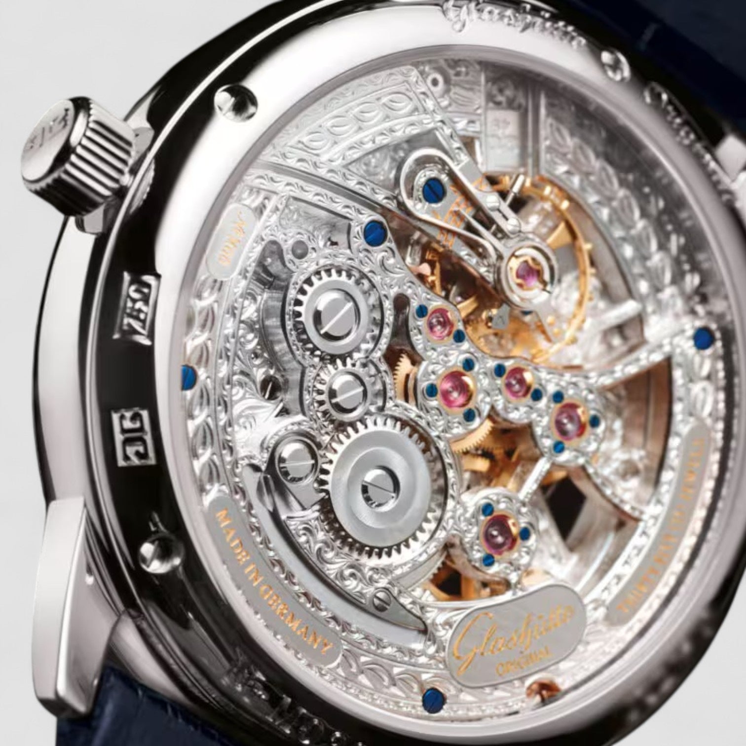 Senator Moon Phase Skeletonized Edition White Gold Men's Watch