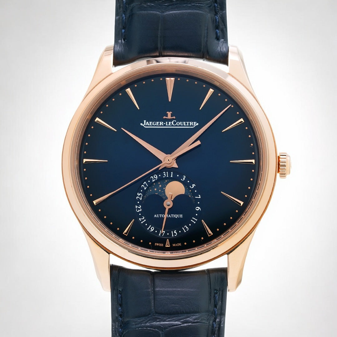 Master Ultra Thin Moon Blue 18k Rose Gold
